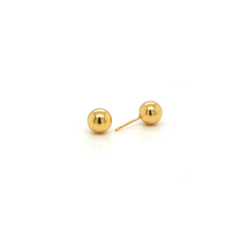 9ct Gold 7mm Ball Stud Earrings - Image 2
