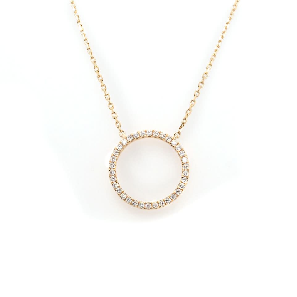 18ct Gold Diamond-Set Circle Pendant - Image 2