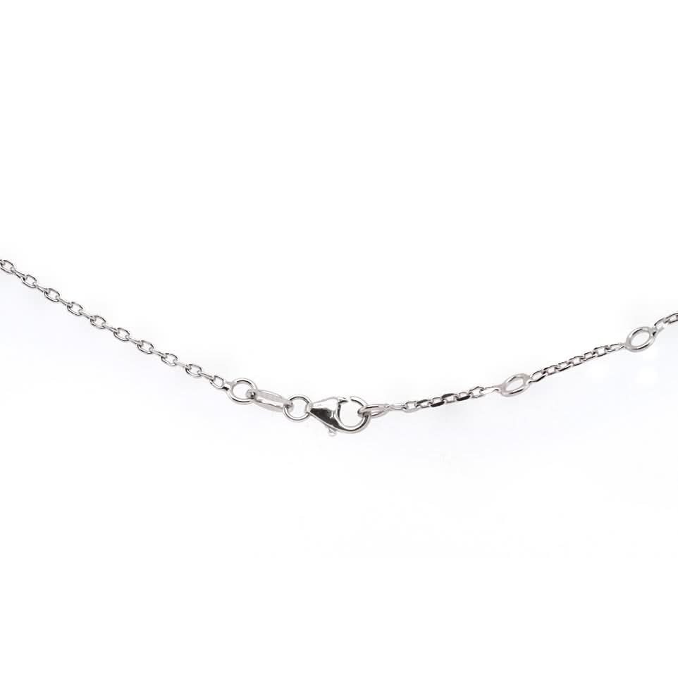 18ct White Gold Blue Topaz & Diamond Cluster Chain Bracelet - Image 3