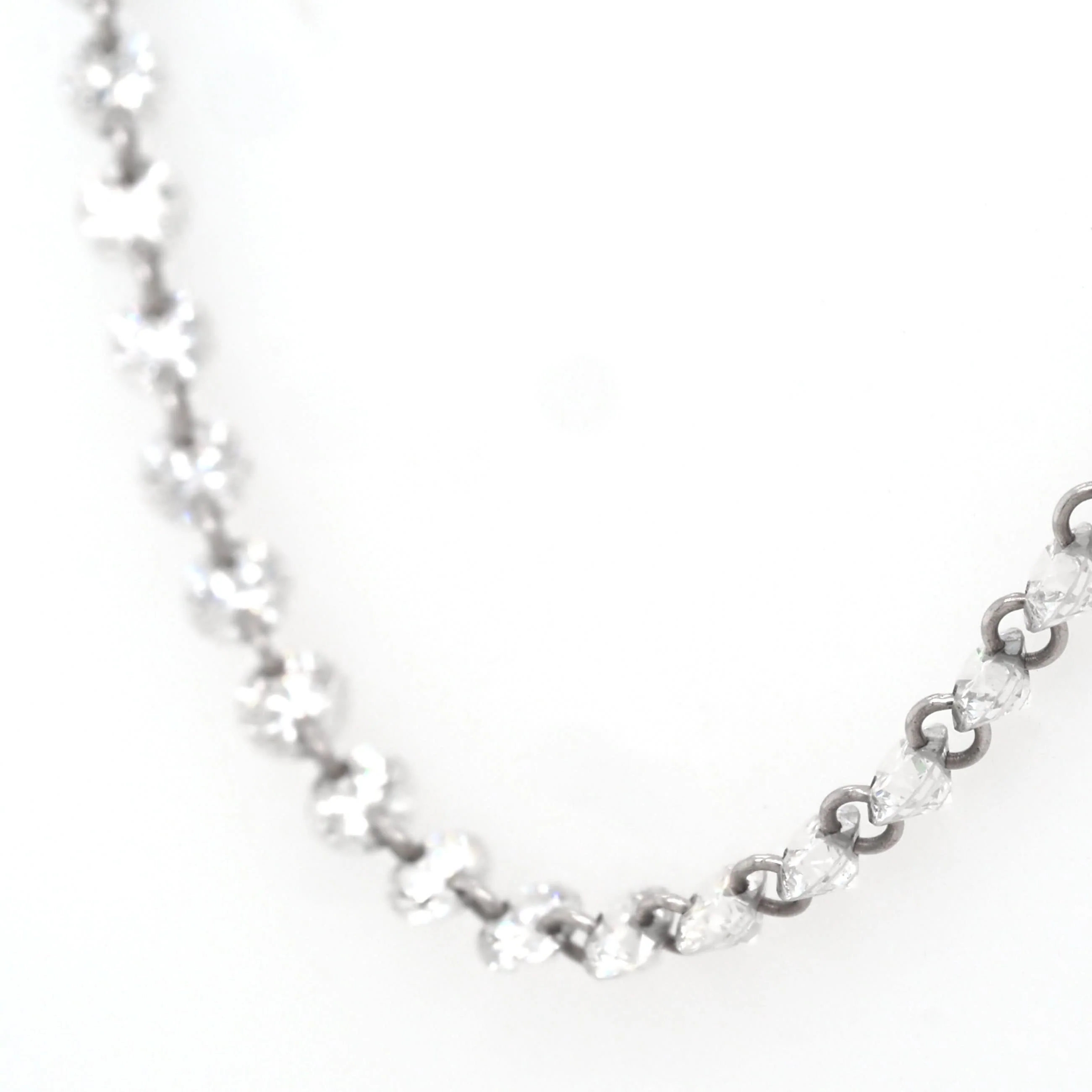 18ct White Gold Diamond-Link Fine Chain Necklace - Image 3