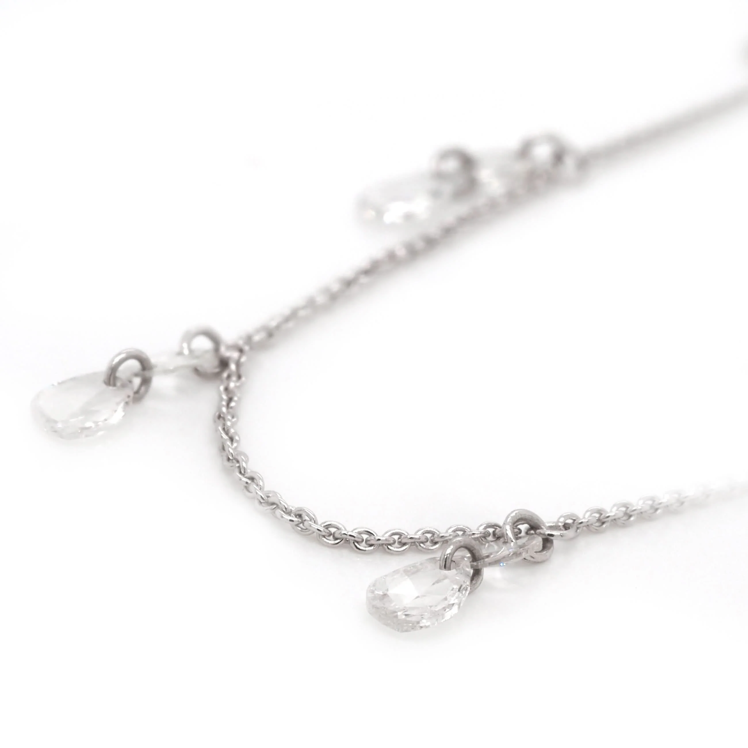 18ct White Gold Diamond-Set Chain Necklace - Image 2