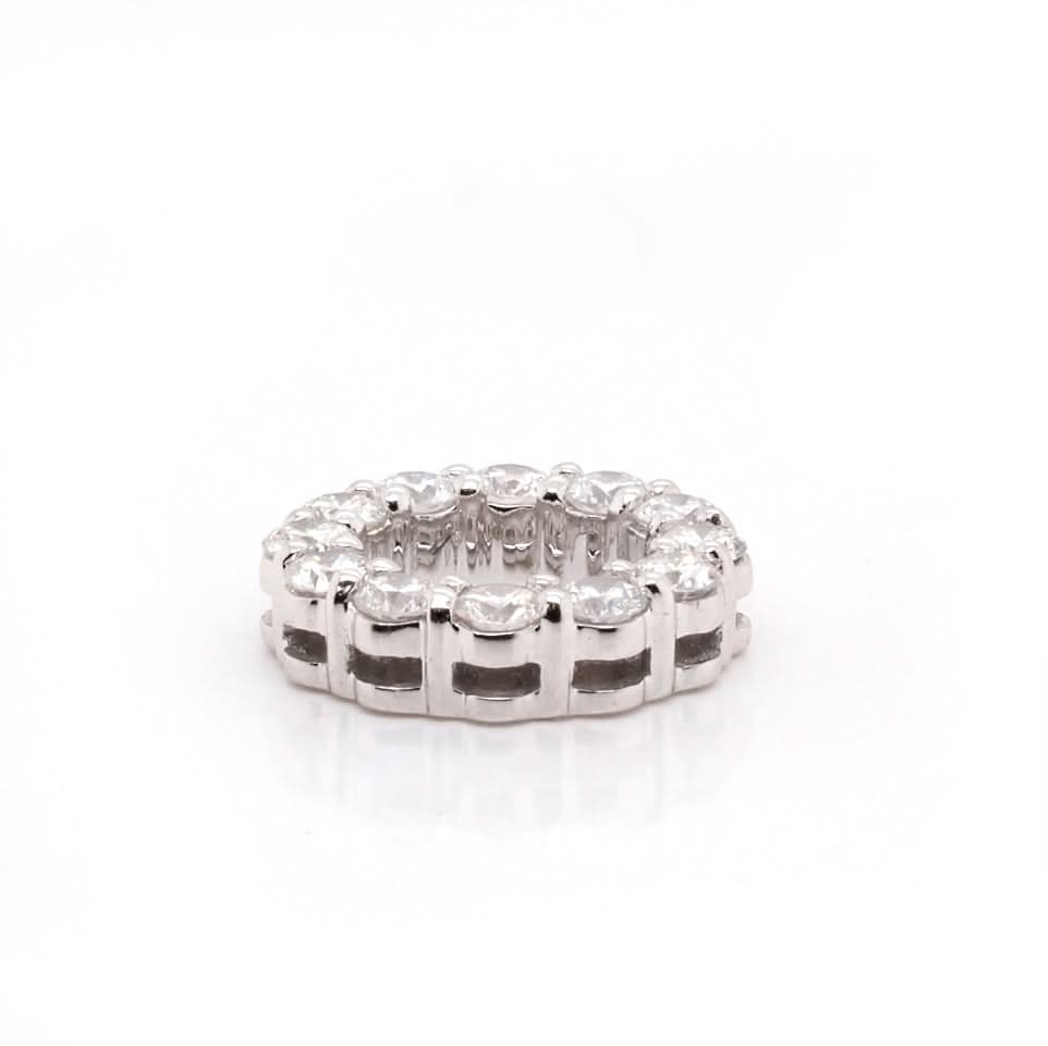 18ct White Gold Diamond Set Earring Collar Surrounds - Image 3