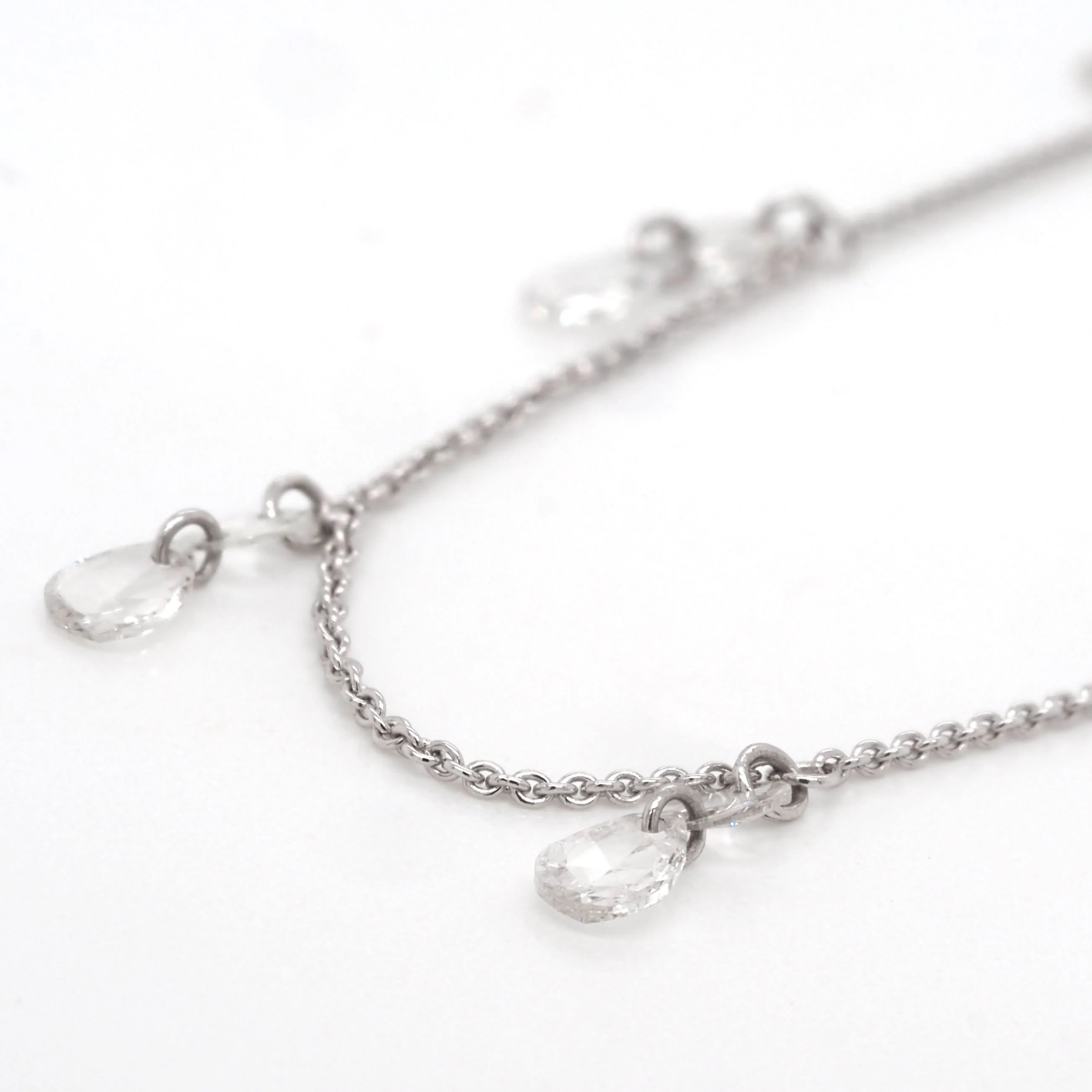 18ct White Gold Diamond-Set Fine Chain Necklace - Image 2