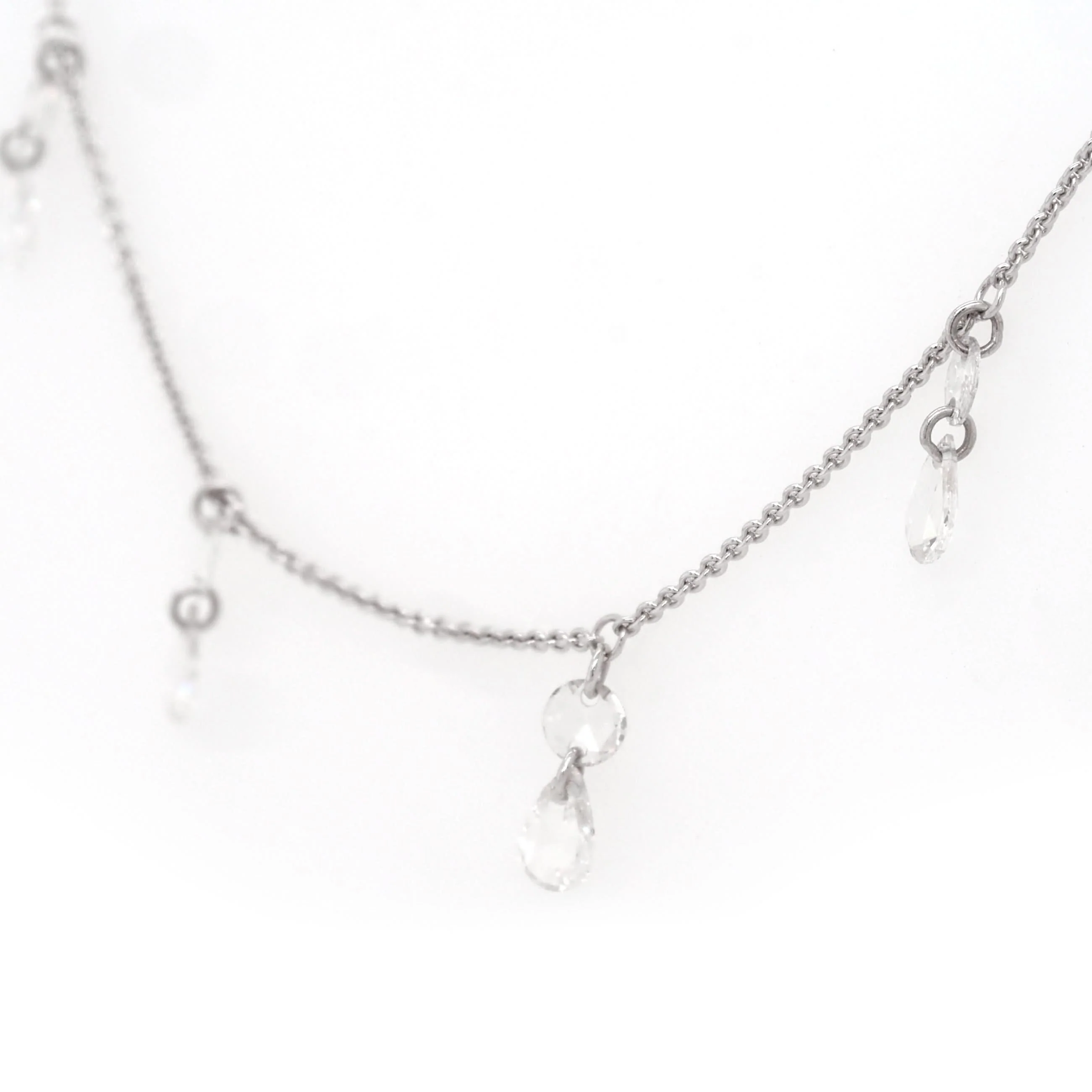 18ct White Gold Diamond-Set Fine Chain Necklace - Image 3