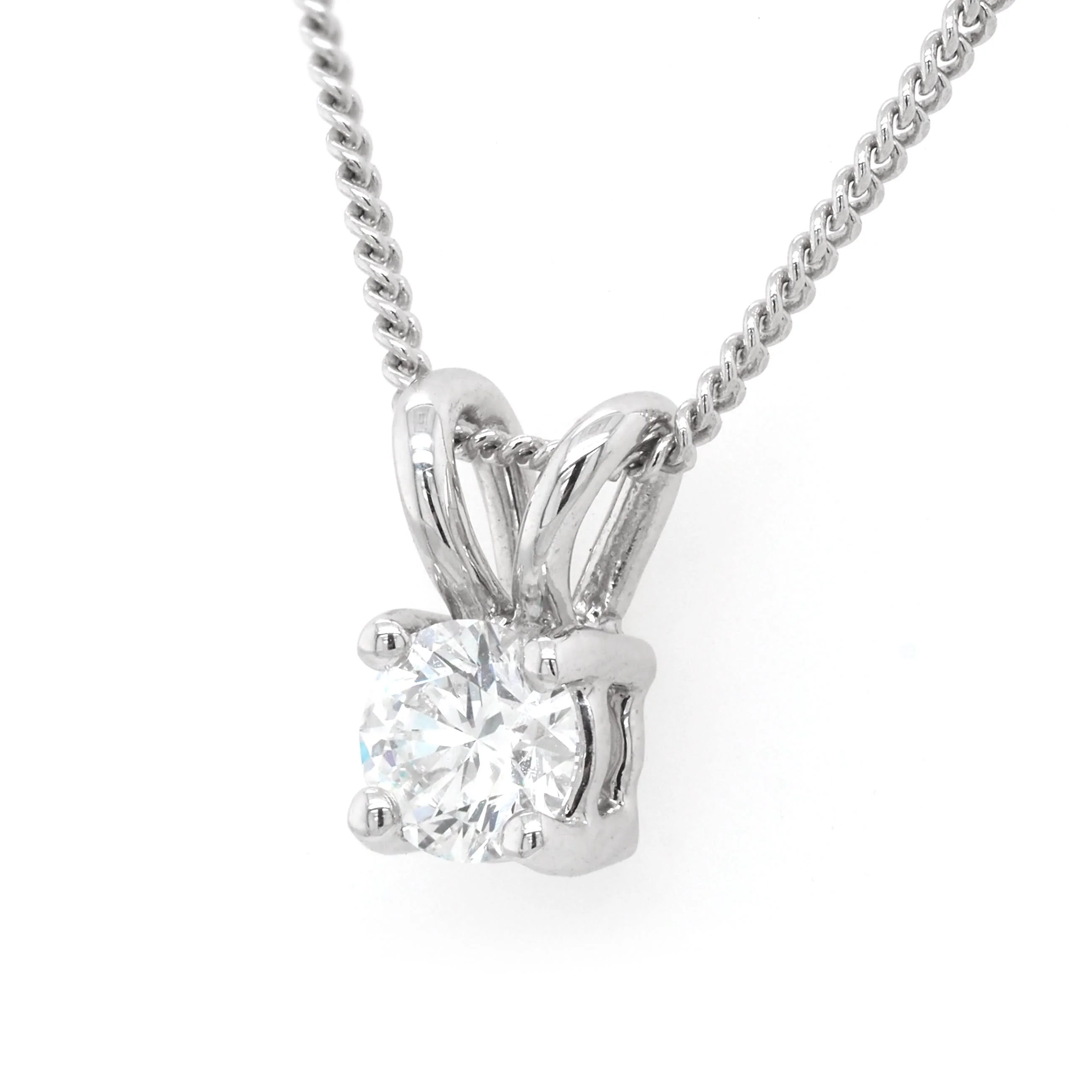 18ct White Gold Diamond Single Stone Pendant, 0.30ct - Image 2