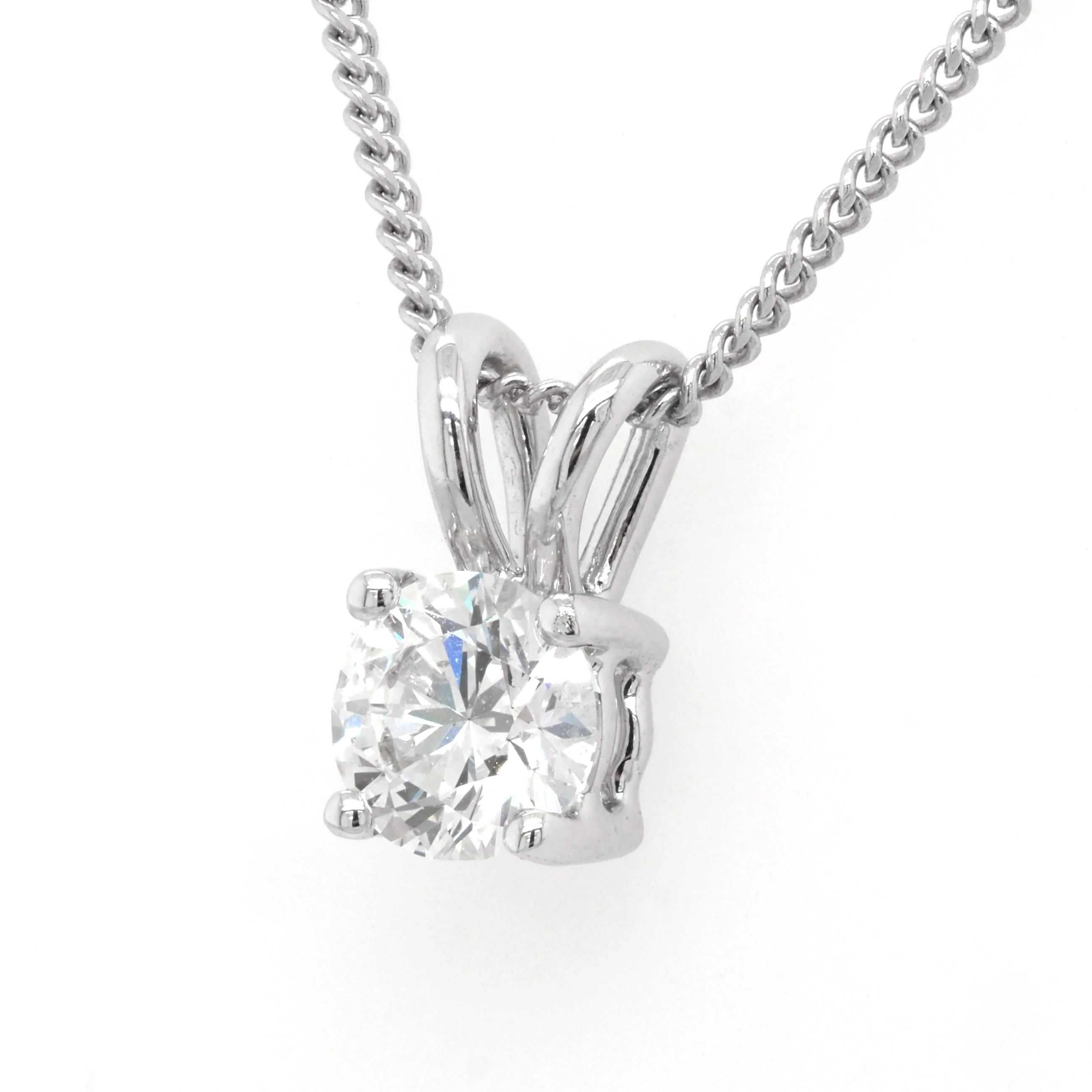 18ct White Gold Diamond Single Stone Pendant, 0.70ct - Image 2