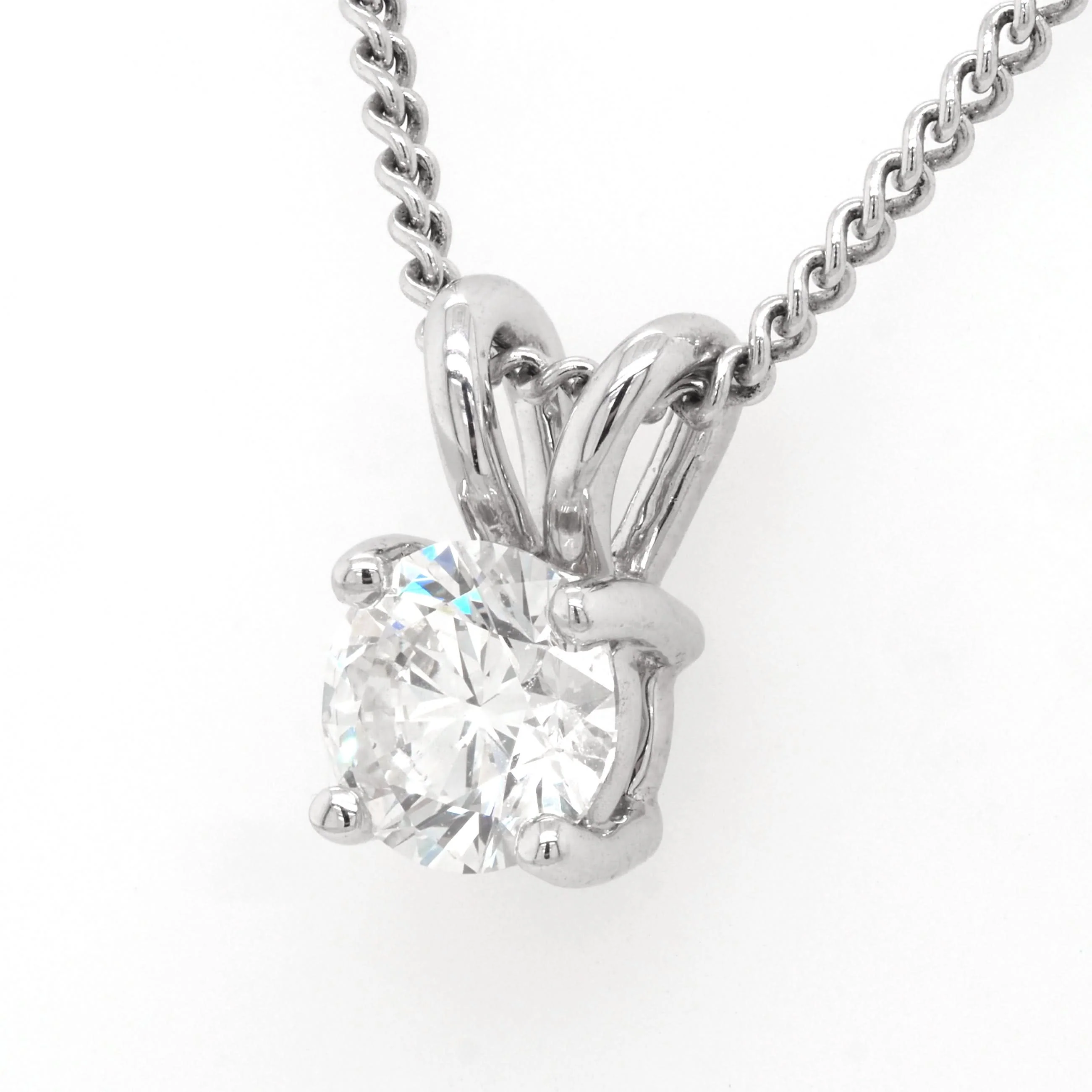 18ct White Gold Diamond Single Stone Pendant, 0.80ct - Image 2
