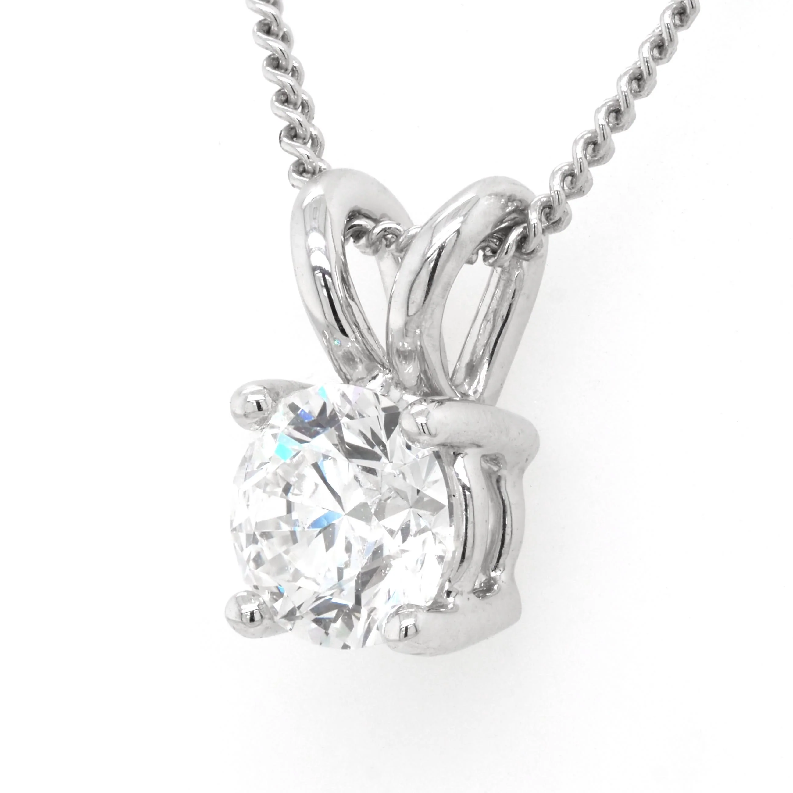 18ct White Gold Diamond Single Stone Pendant, 1.00ct - Image 2