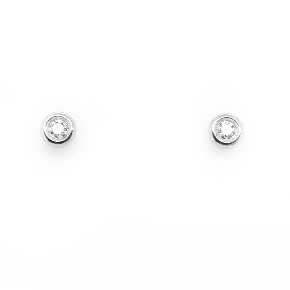 18ct White Gold Diamond Stud Earrings - Image 3