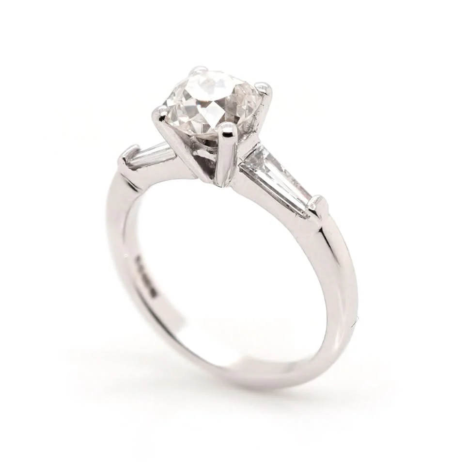 18ct White Gold Old Brilliant-Cut Diamond Ring - Image 3