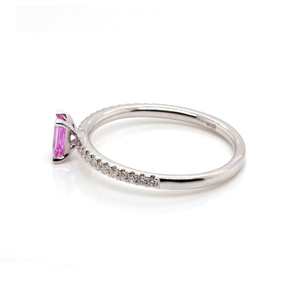 18ct White Gold Pink Sapphire & Diamond Ring - Image 4