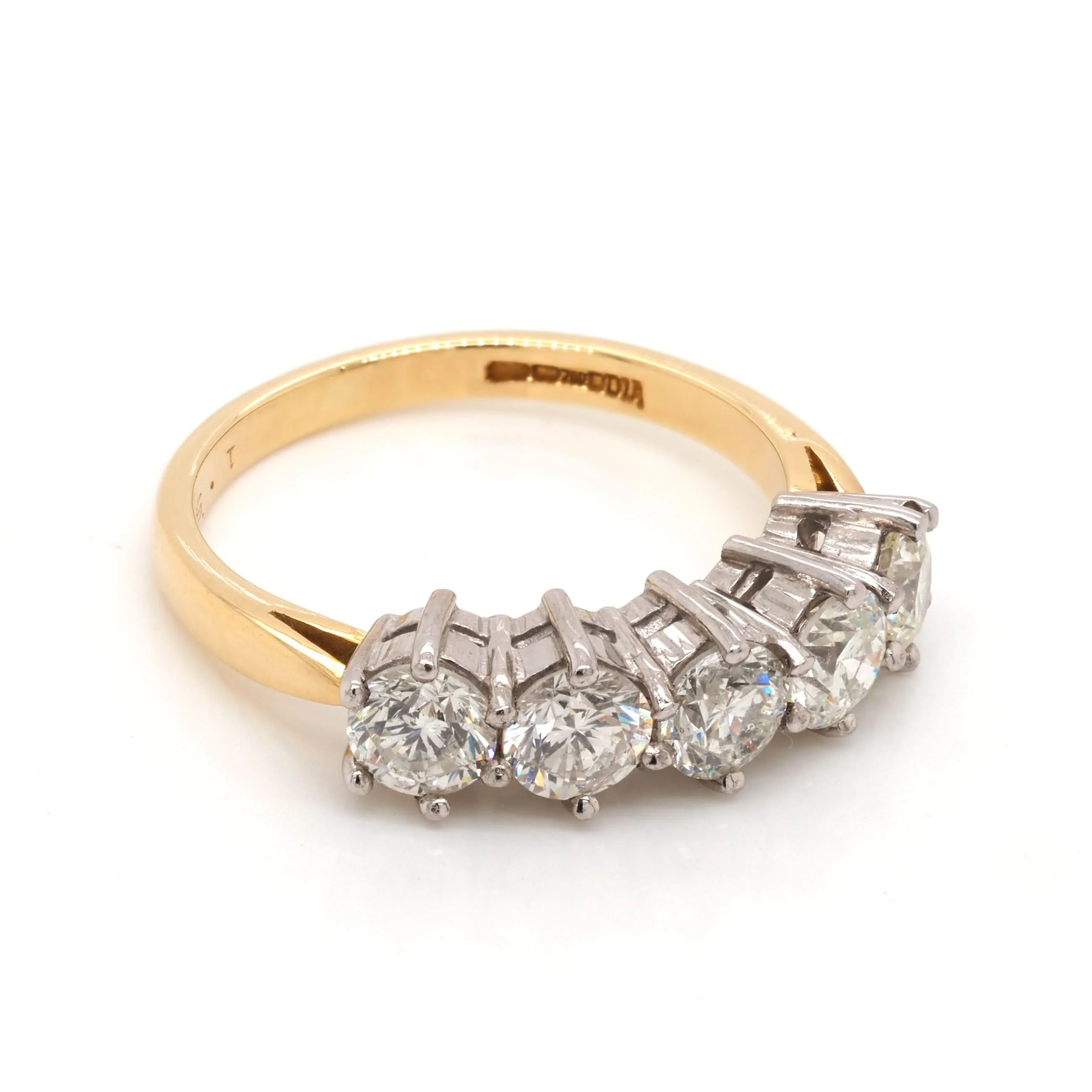 18ct Yellow and White Gold 5-Stone Ring - Image 2