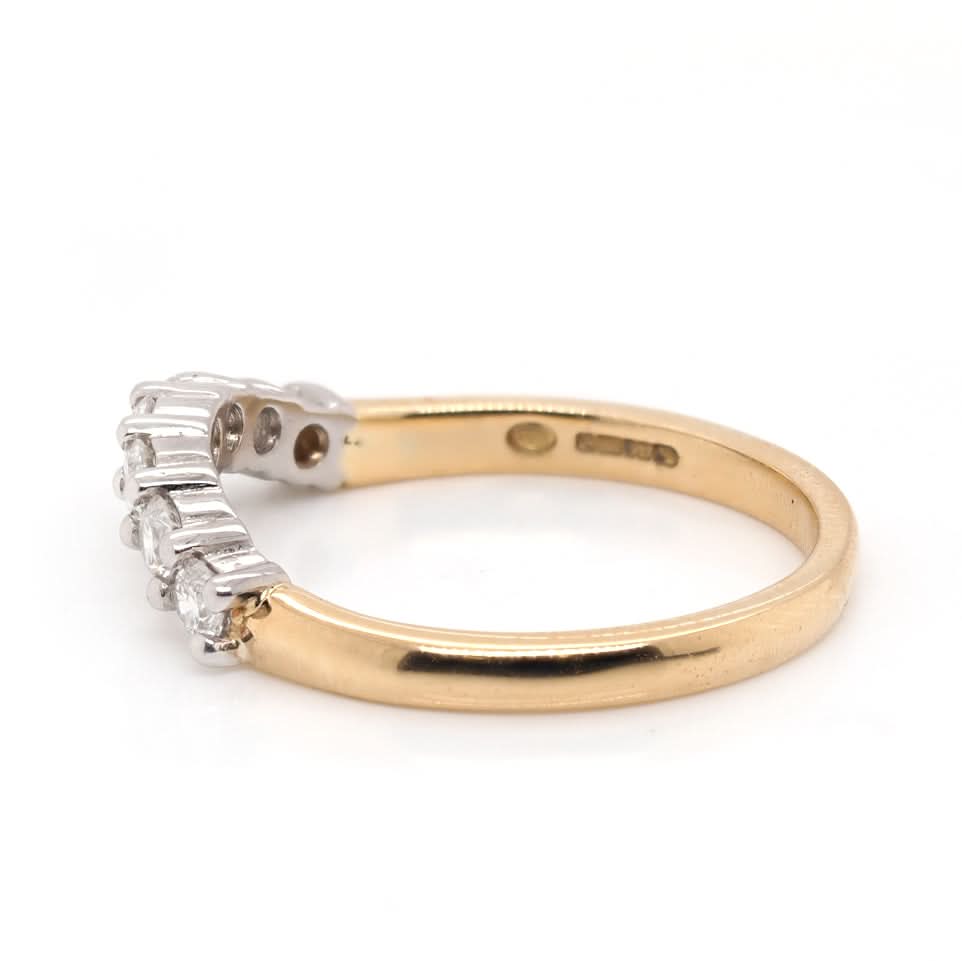 18ct Yellow Gold 5-Stone U-Shaped Diamond Half Eternity Ring - Image 3