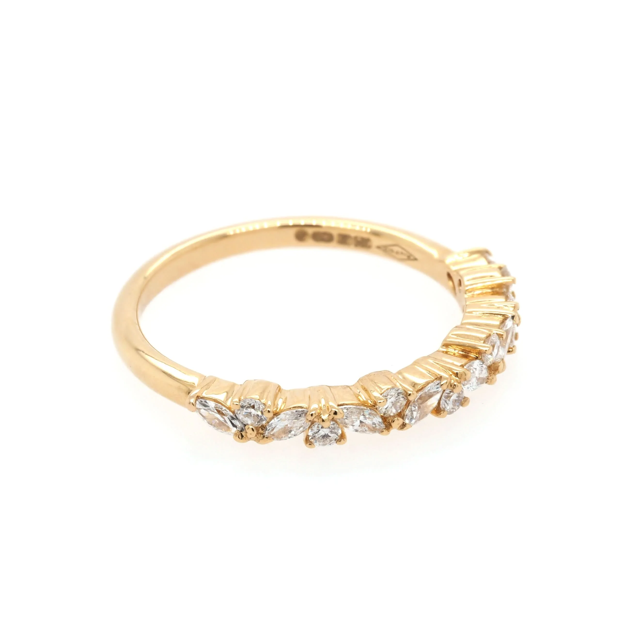18ct Yellow Gold Alternating Diamond Half Eternity Ring, 0.39ct - Image 2