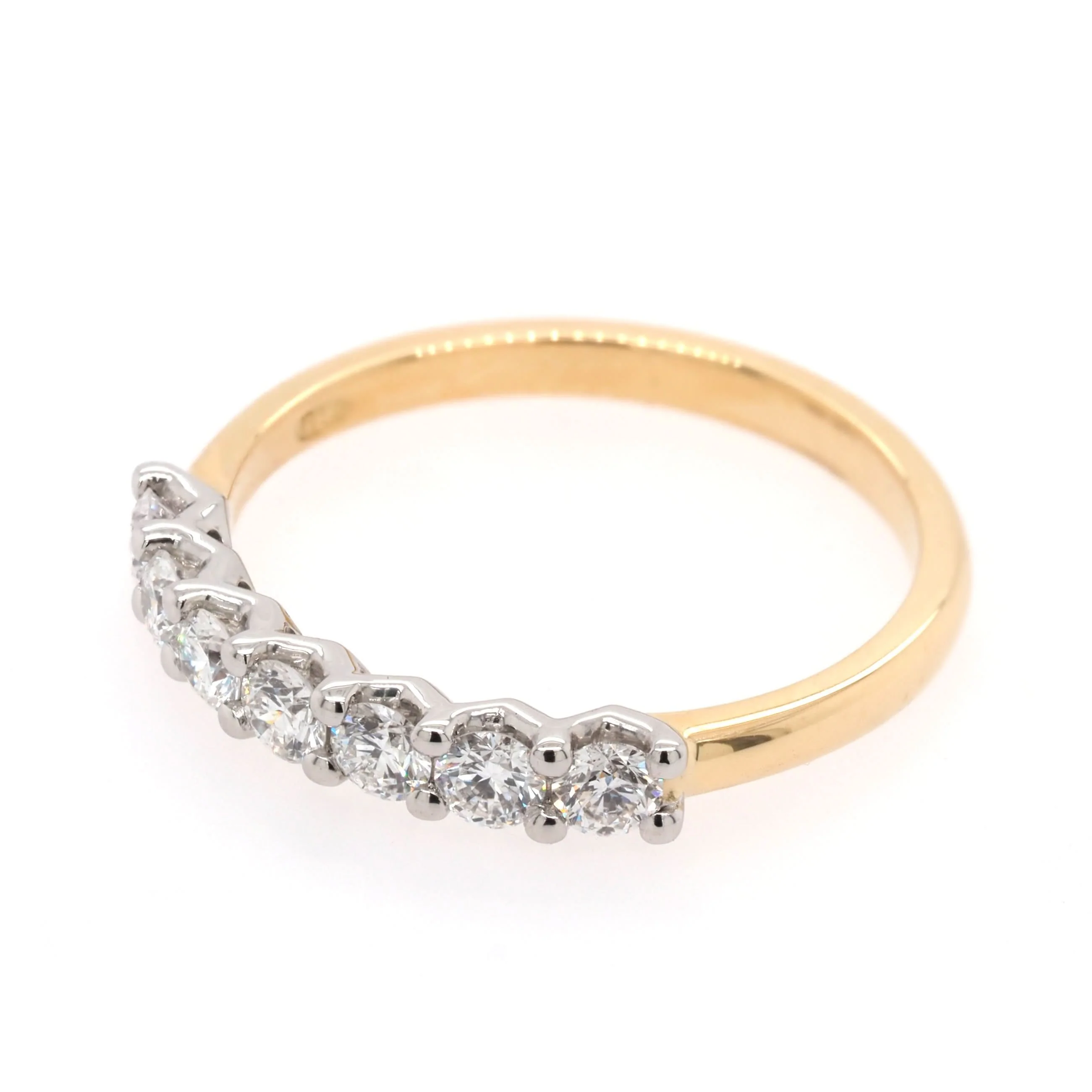 18ct Yellow Gold and Platinum Diamond Half Eternity Ring, 0.50ct - Image 2