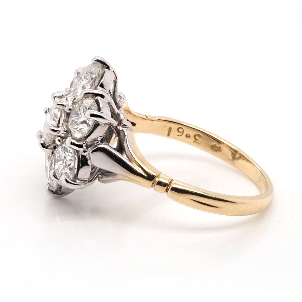 18ct Yellow Gold Diamond Cluster Ring - Image 2