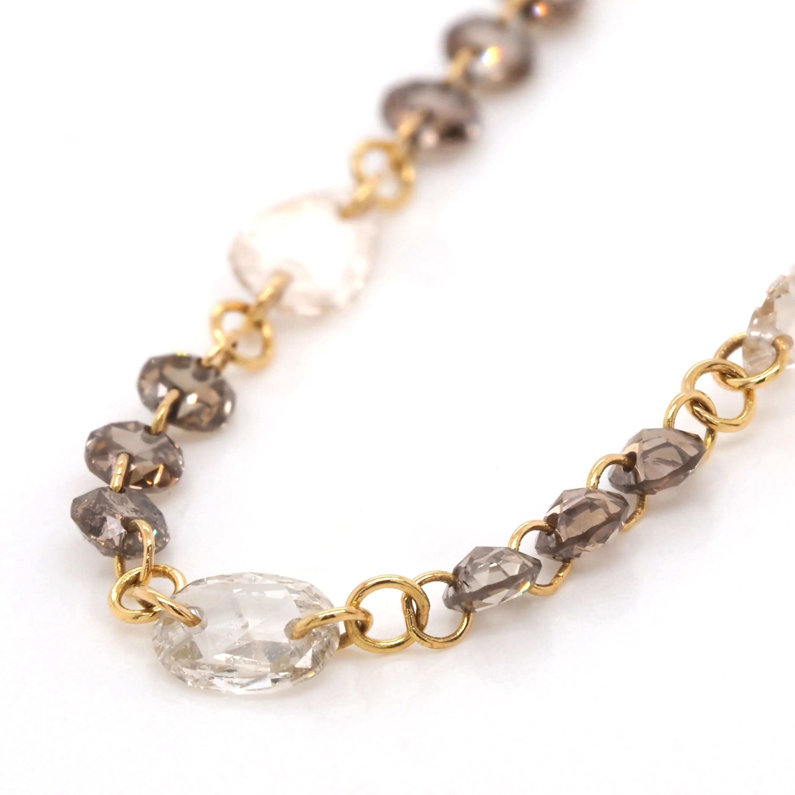 18ct Yellow Gold Diamond-Set Fine Chain Necklace - Image 2