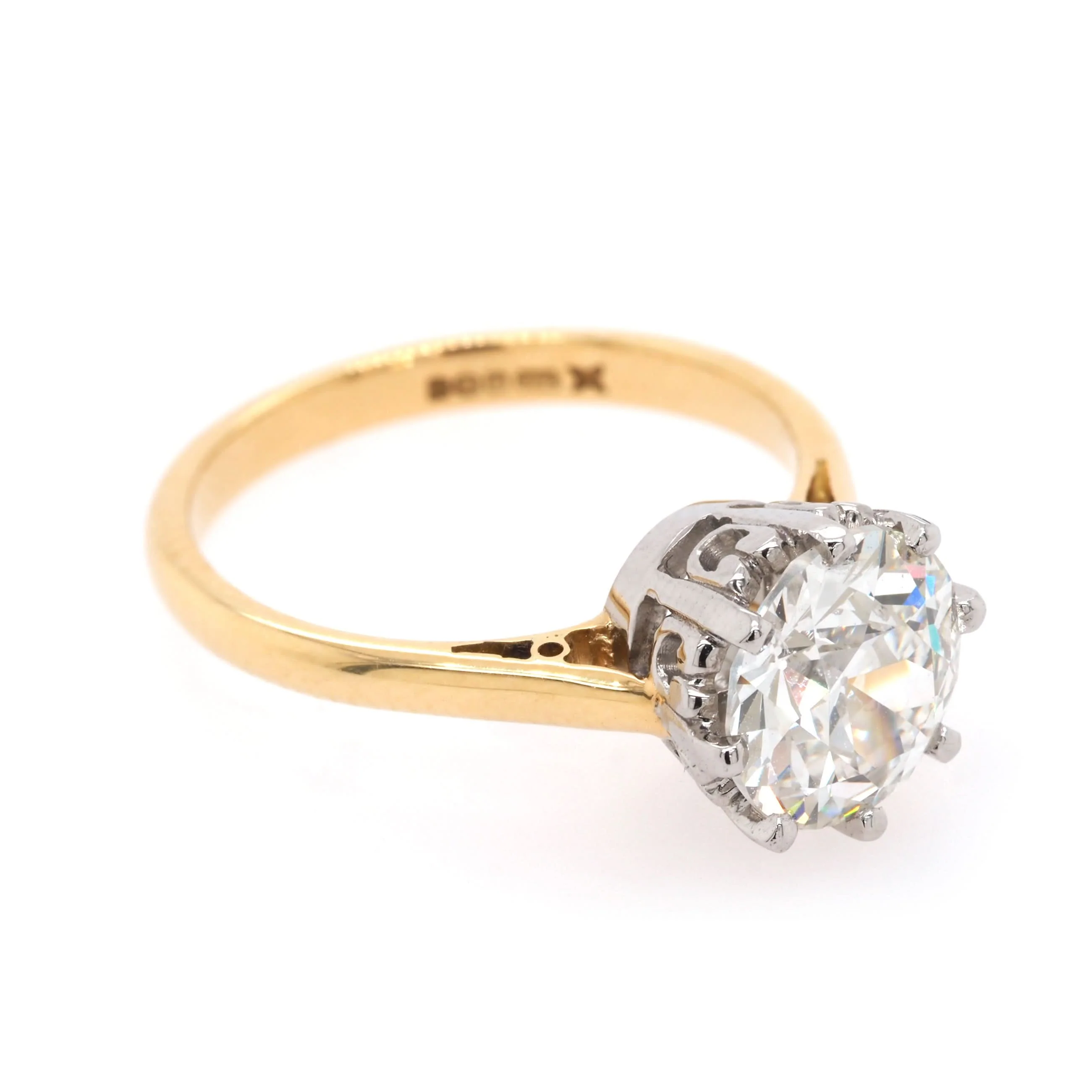 18ct Yellow Gold Diamond Solitaire Ring - Image 2