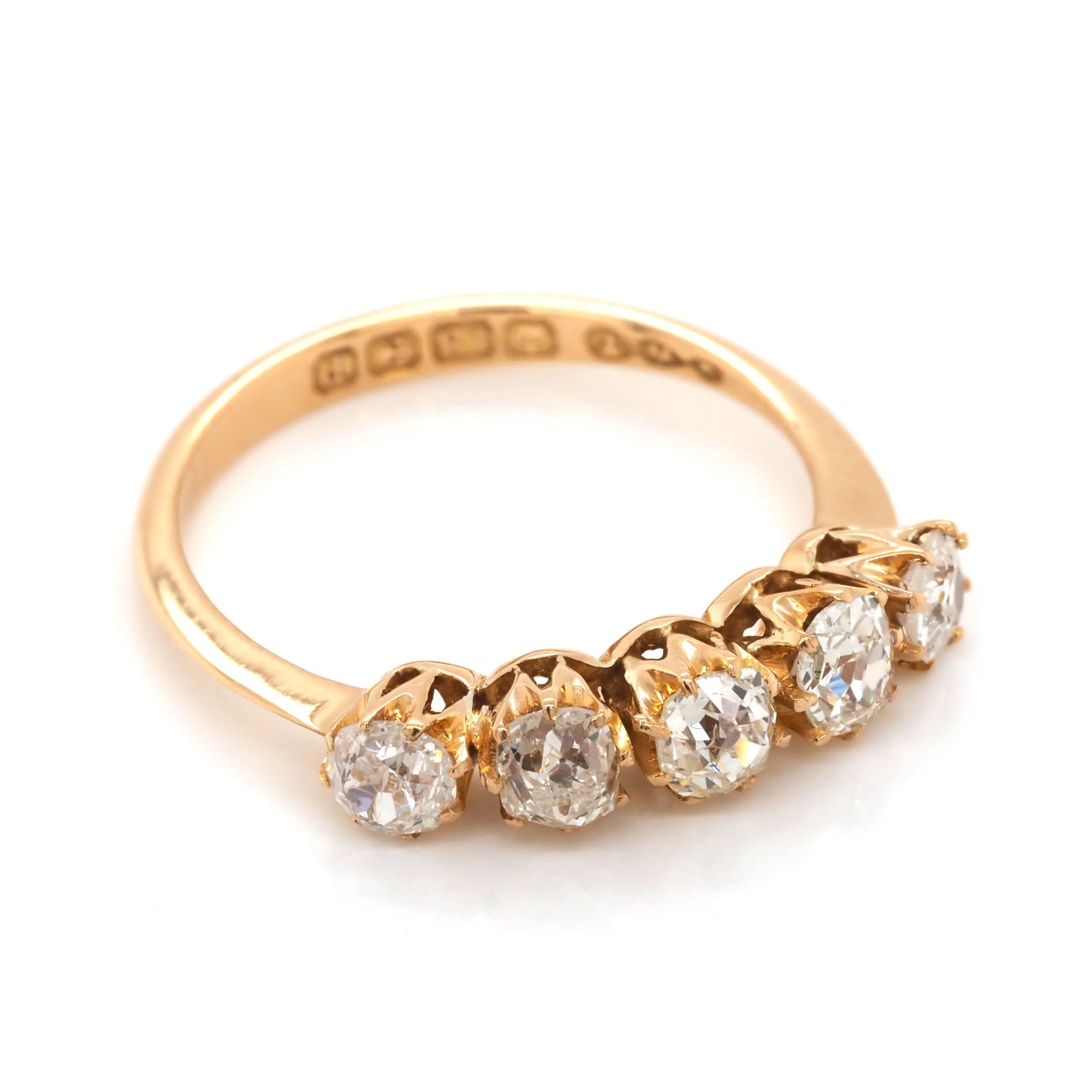 18ct Yellow Gold Five-Stone Diamond Ring, c.1914 - Image 2