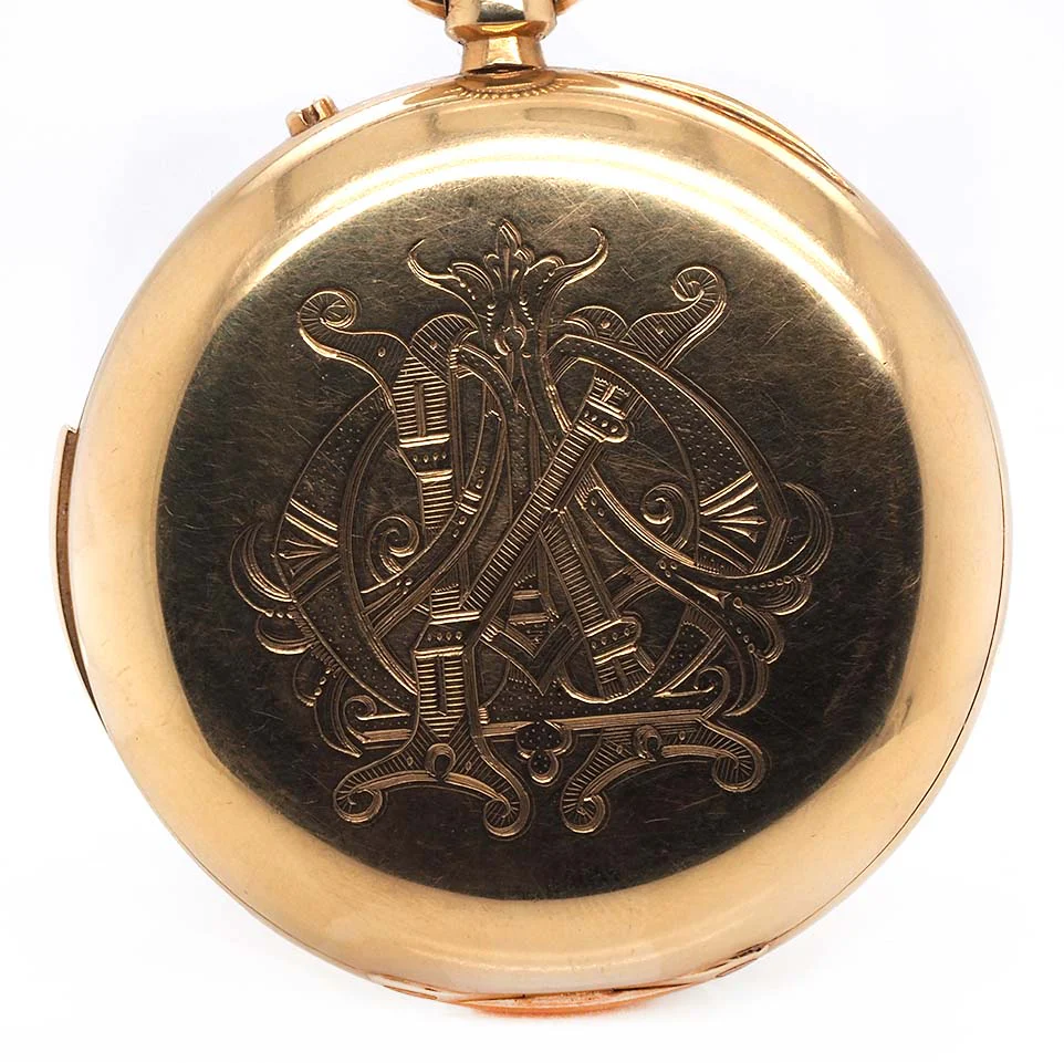 18ct Yellow Gold Rare Fine Minute Repeater Full Hunter Pocket Watch – Moonphase & Leap Year | London 1886 - Image 2