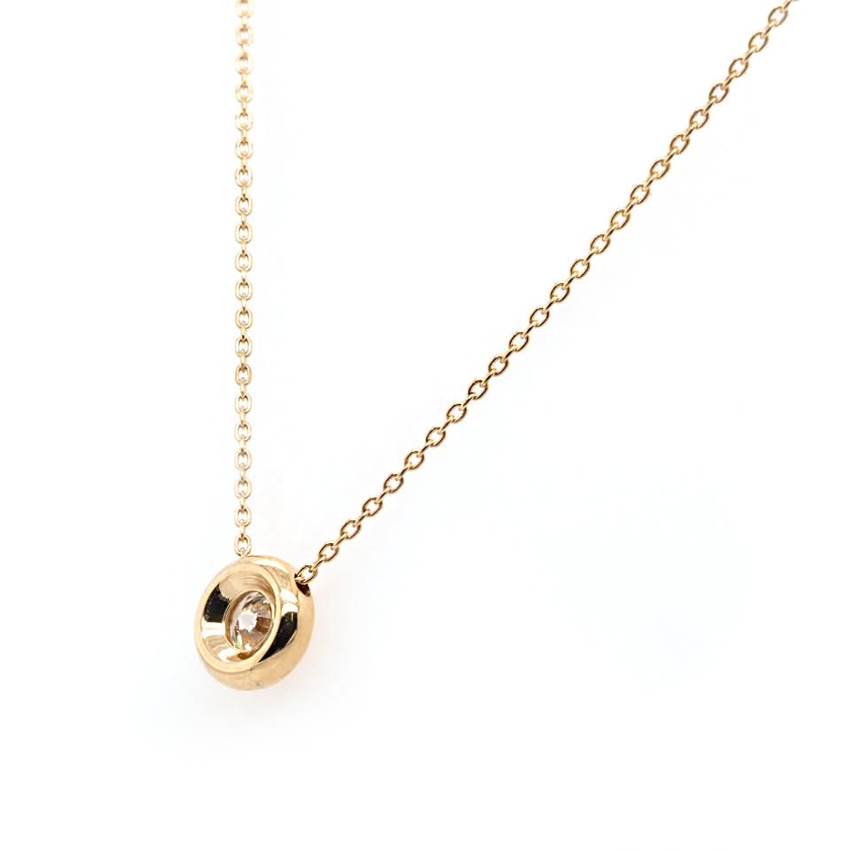 18ct Yellow Gold Single Stone Diamond Pendant - Image 2
