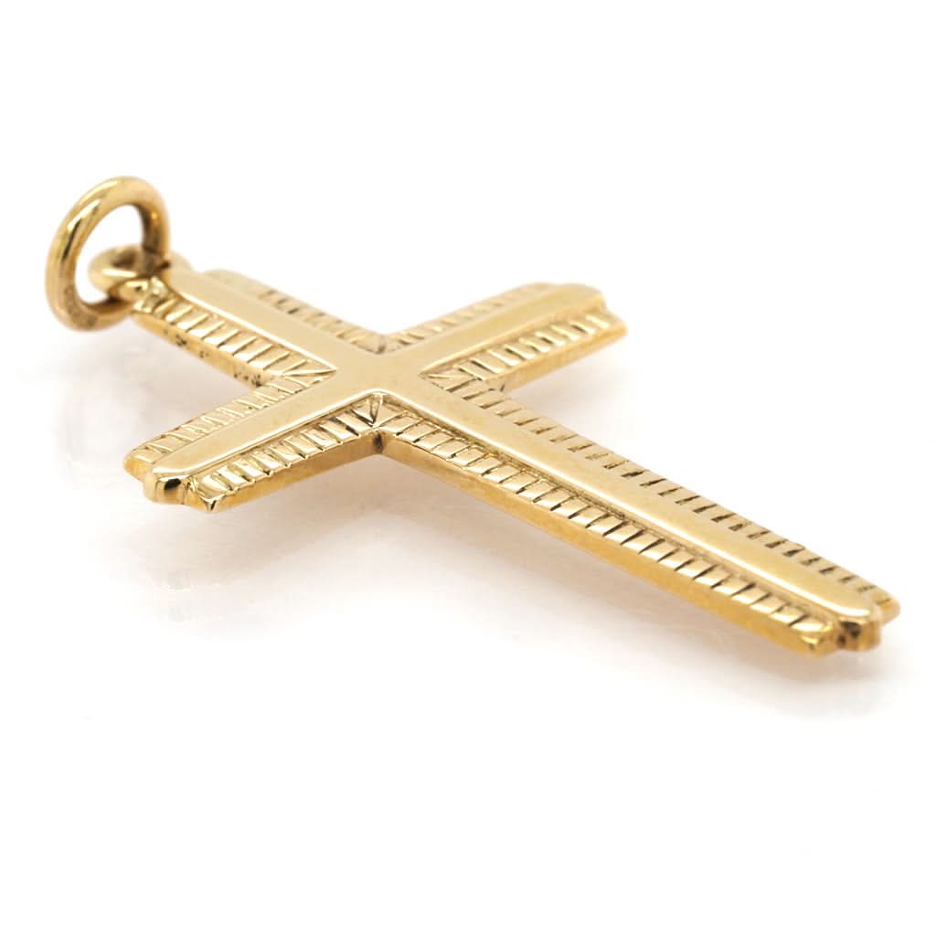 9ct Gold Cross Charm Pendant - Image 2