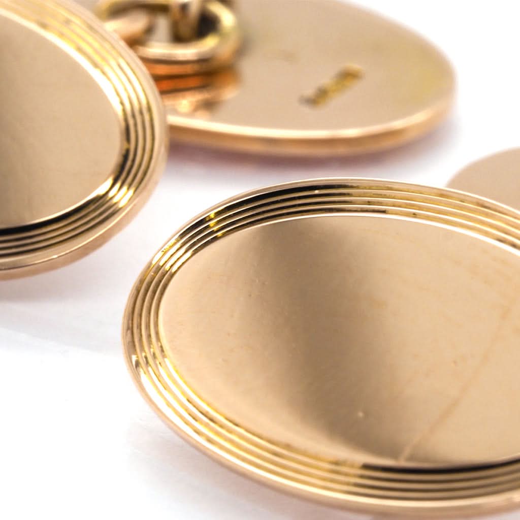 9ct Rose Gold Oval Cufflinks - Image 2