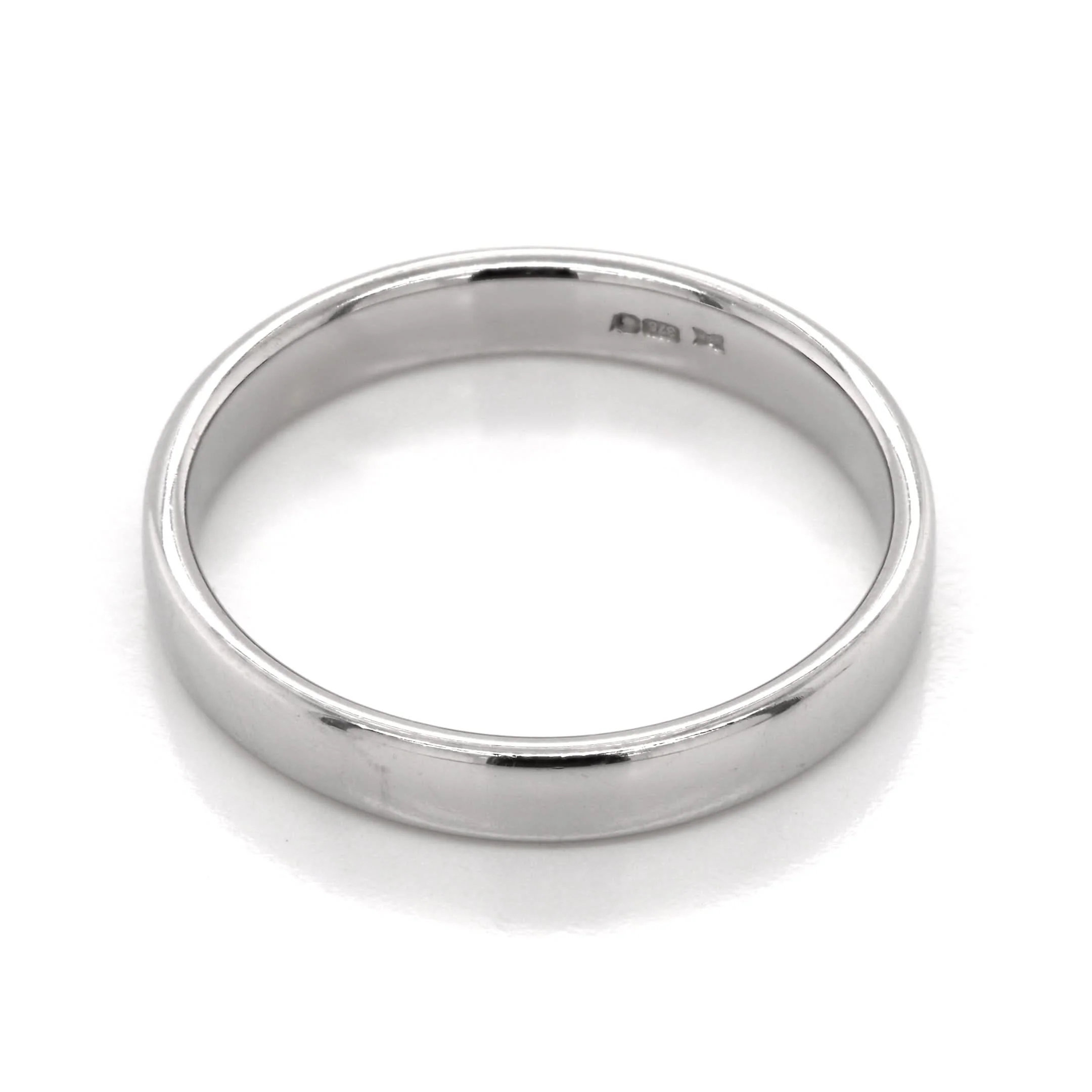 9ct White Gold Thin Wedding Band, Size L - Image 2