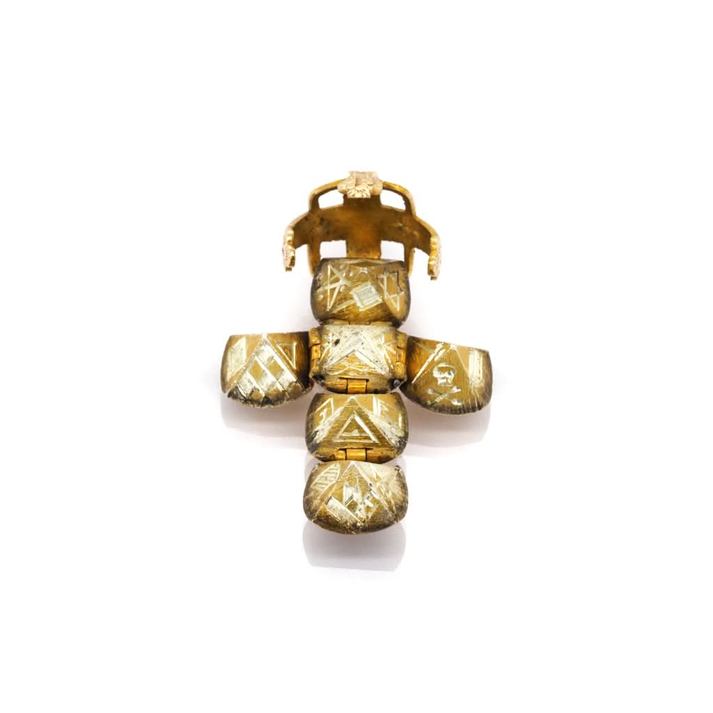 9ct Yellow Gold and Silver Masonic Orb Charm - Image 2