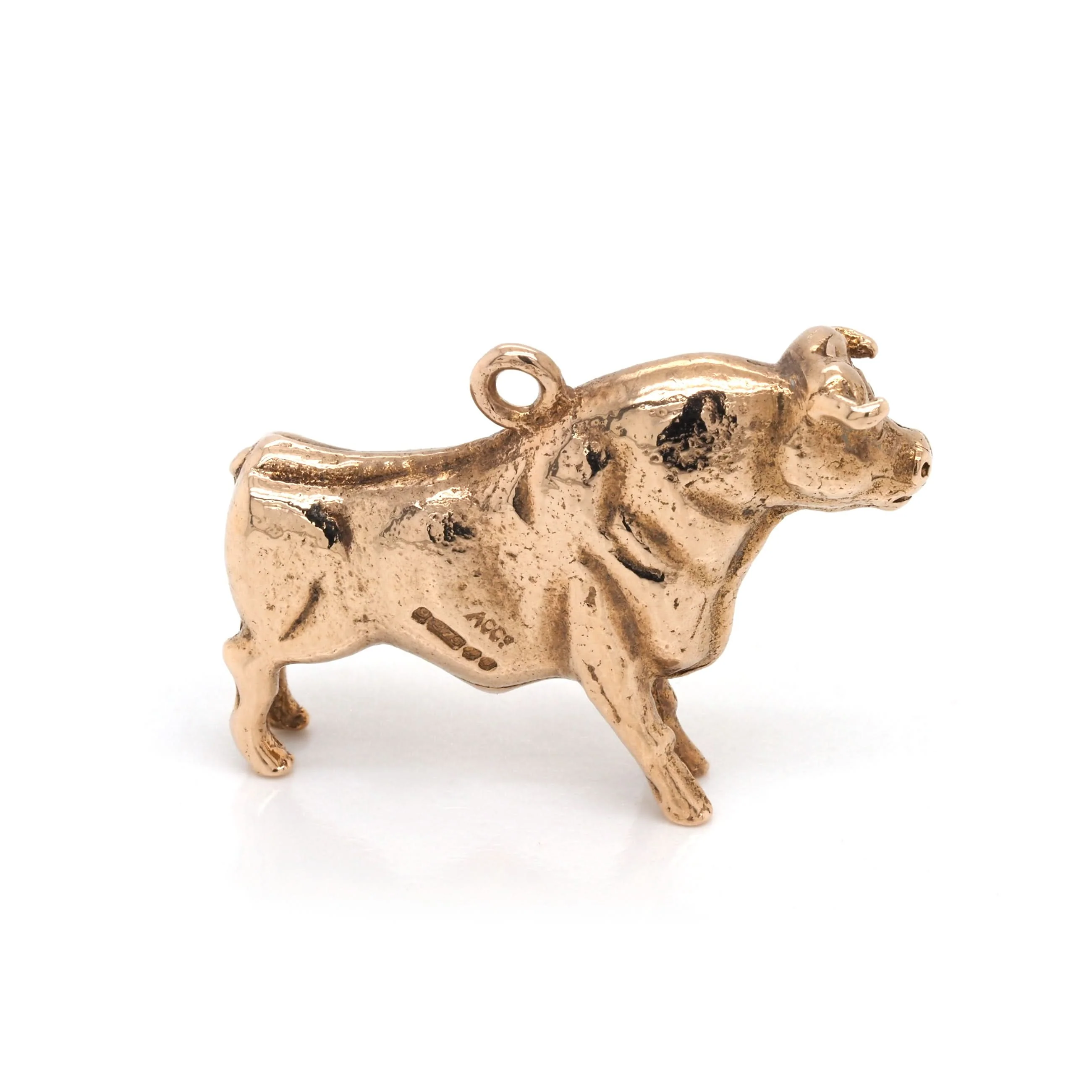 9ct Yellow Gold Bull Charm - Image 2