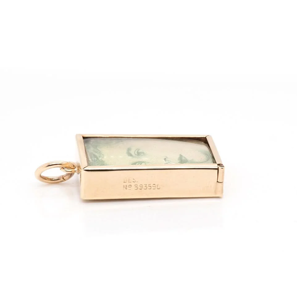 9ct Yellow Gold Emergency Shilling Box Charm - Image 4