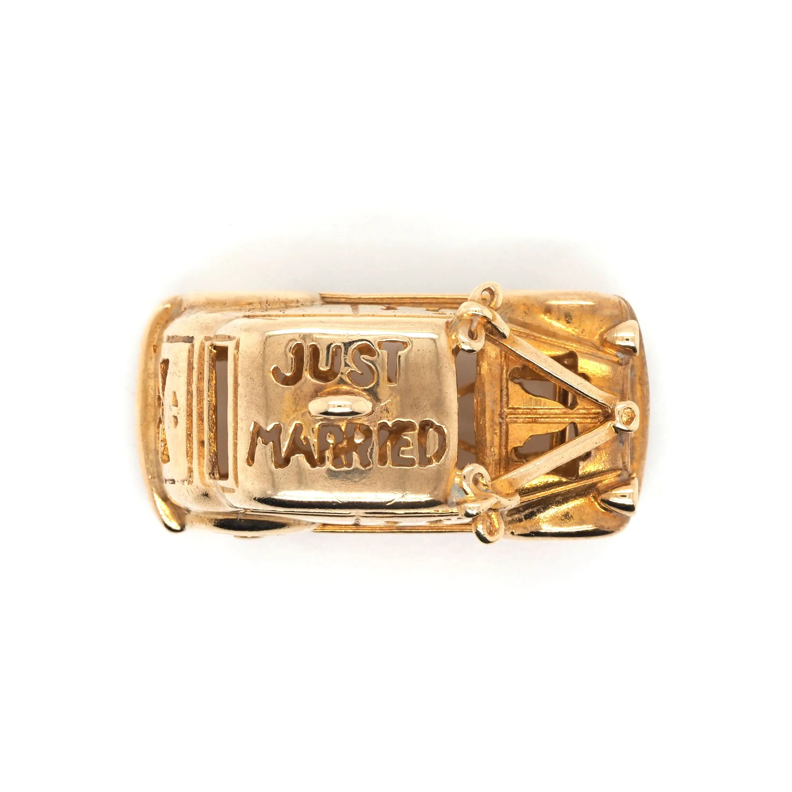 9ct Yellow Gold 'Just Married' Car Charm - Image 2
