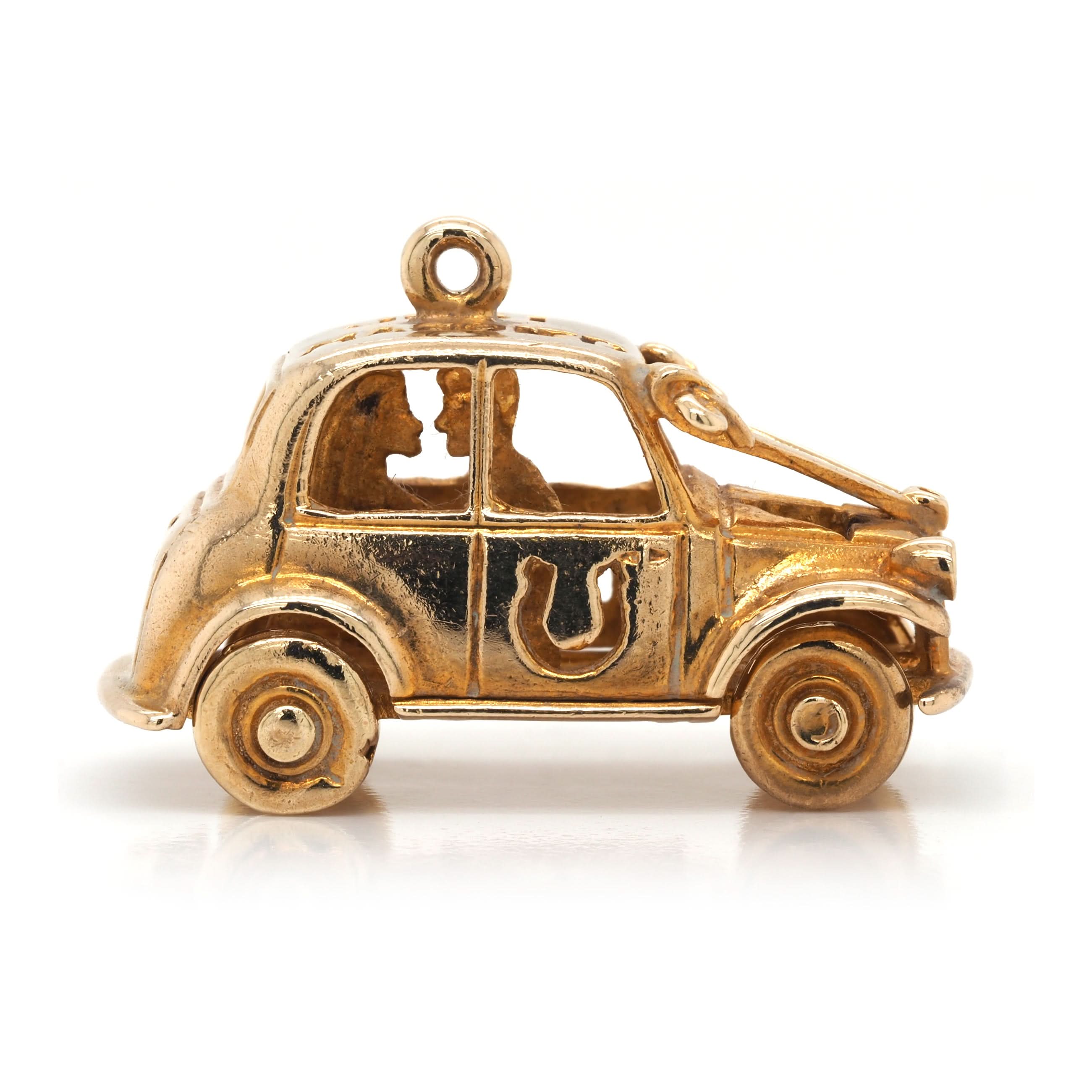 9ct Yellow Gold 'Just Married' Car Charm - Image 3