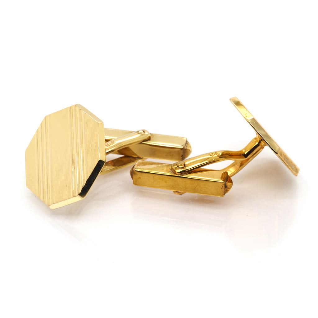 9ct Yellow Gold Octagonal Cufflinks - Image 2