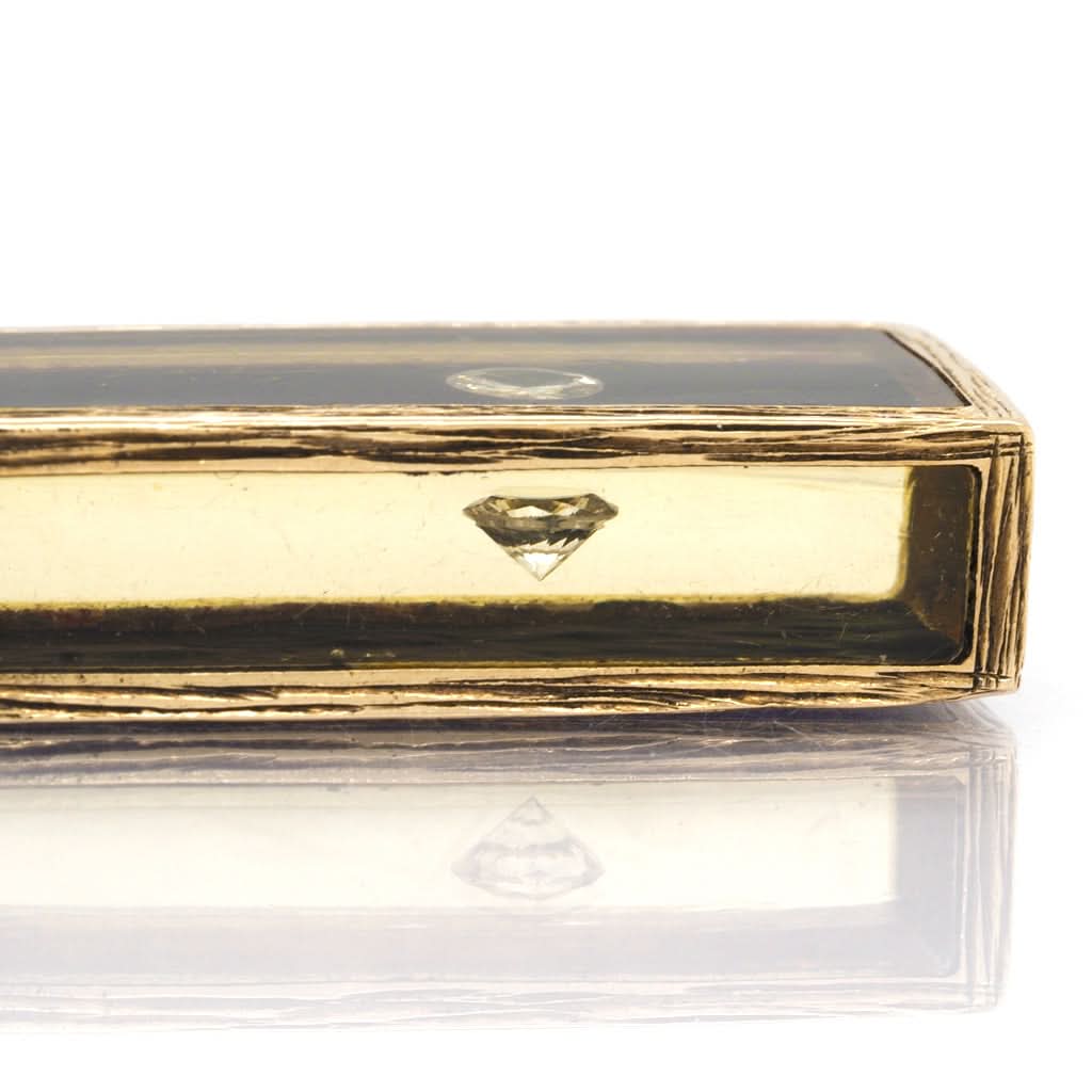 9ct Yellow Gold Onyx and Diamond Glass Box Charm - Image 2