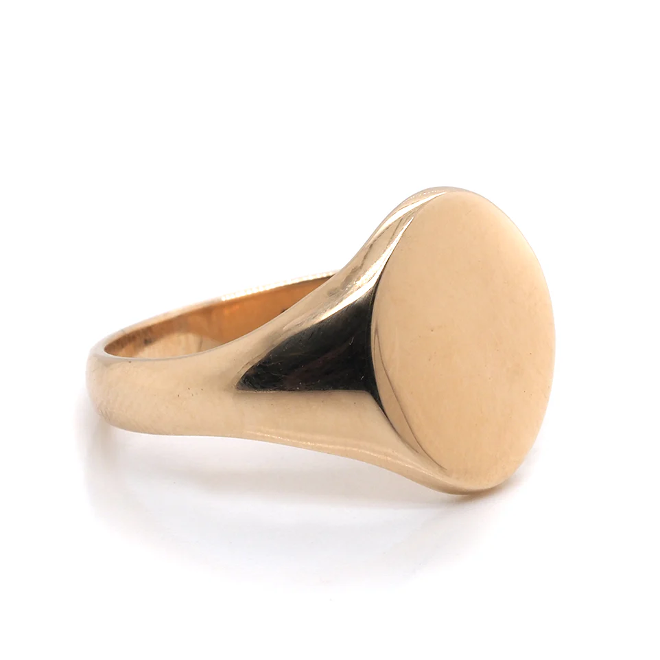 9ct Yellow Gold Oval Signet Ring – Birmingham Hallmark - Image 2