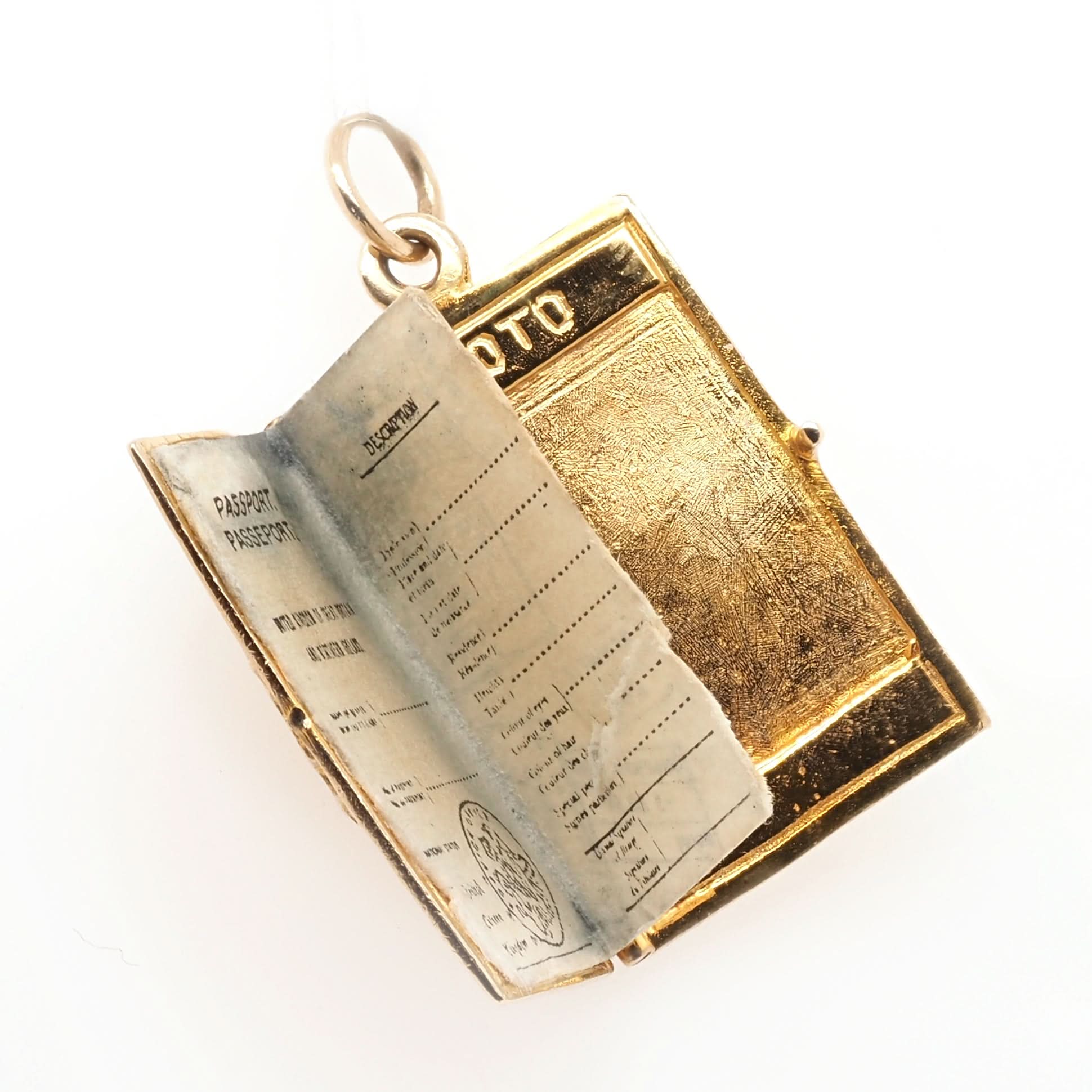 9ct Yellow Gold Passport Charm - Image 2