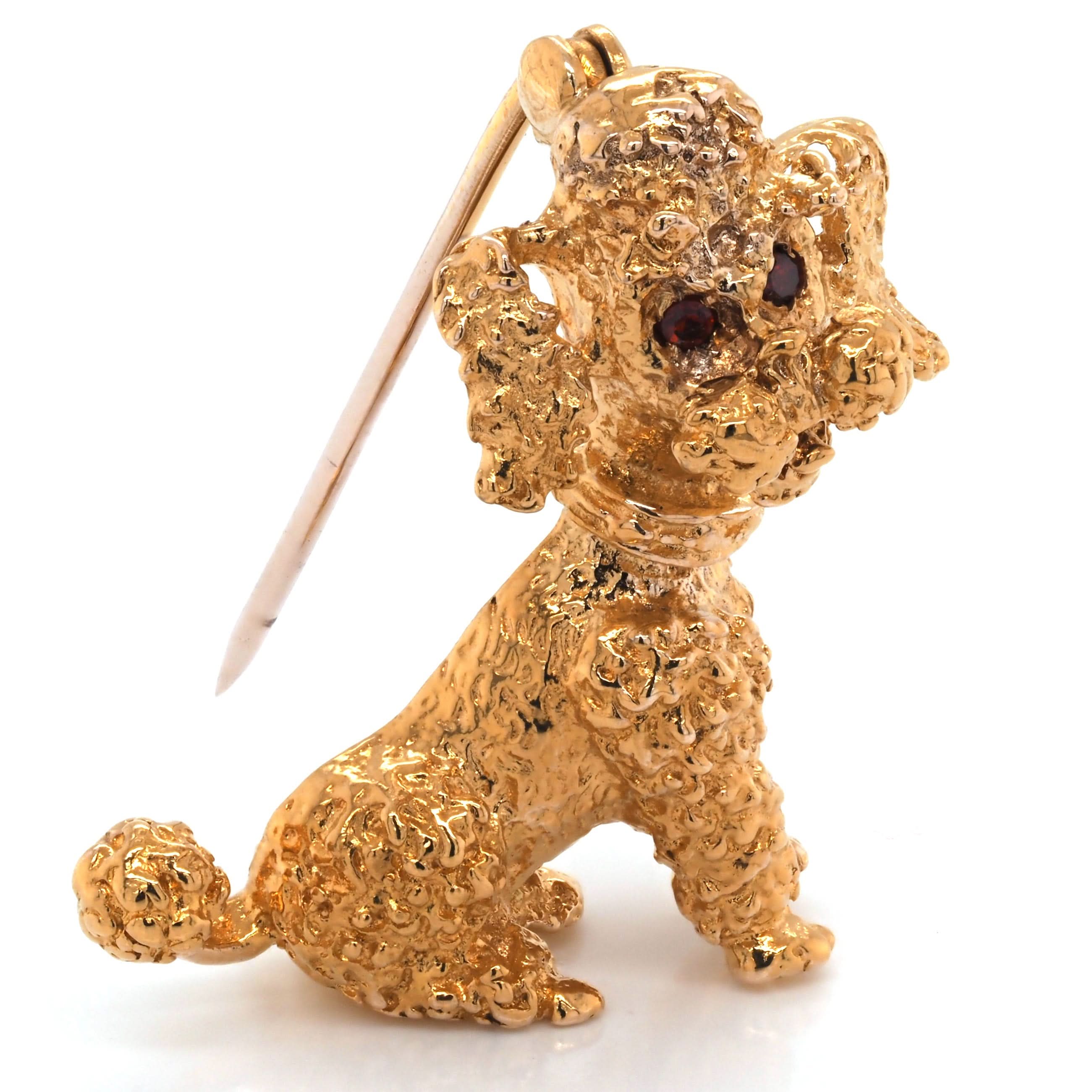 9ct Yellow Gold Poodle Brooch - Image 2