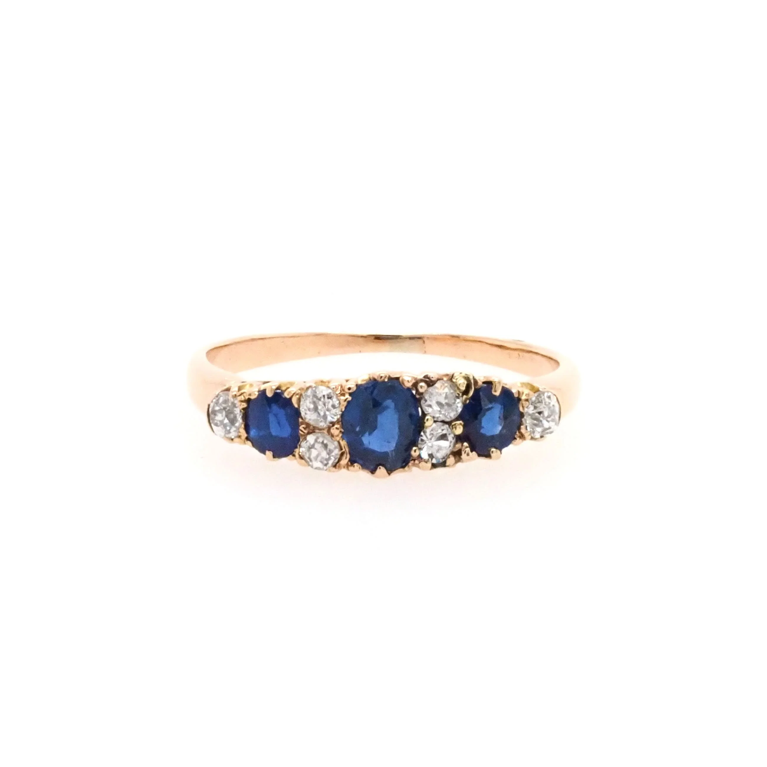 9ct Yellow Gold Sapphire and Diamond Dress Ring - Image 2