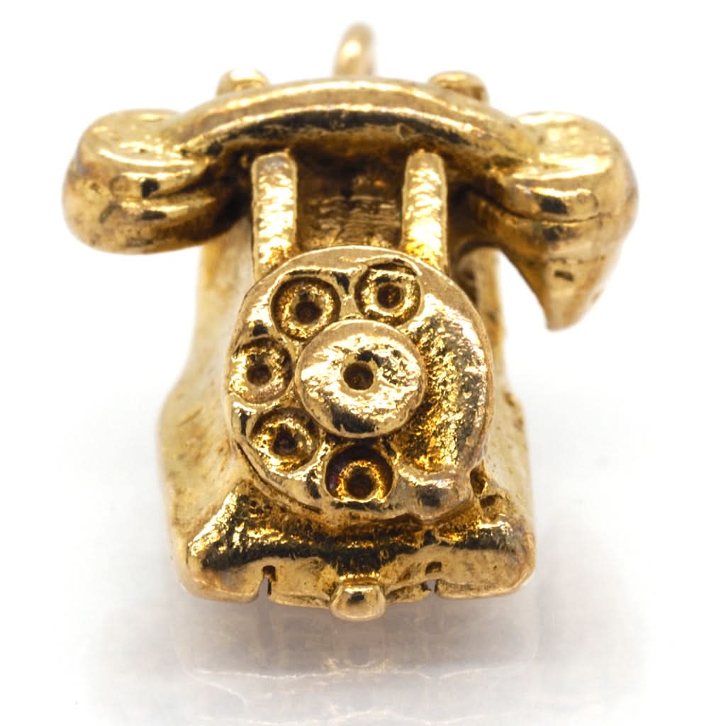 9ct Yellow Gold Telephone Charm - Image 2
