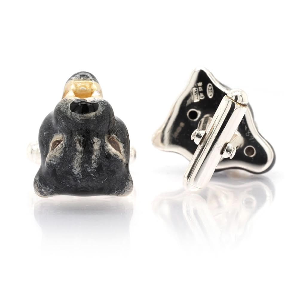 A Pair of Silver Enamel Panther Cufflinks - Image 2