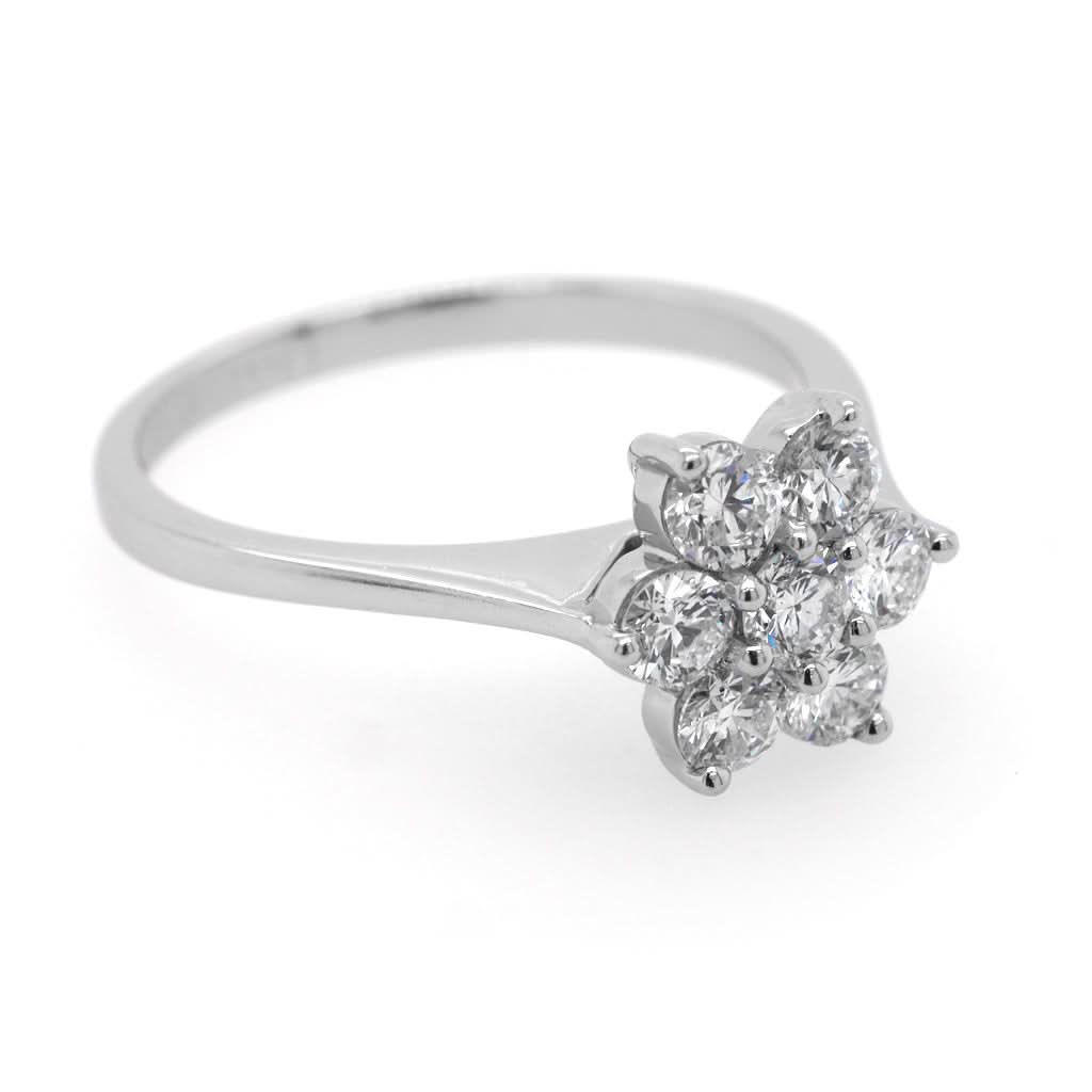 A Platinum Diamond Flower Cluster Ring - Image 2