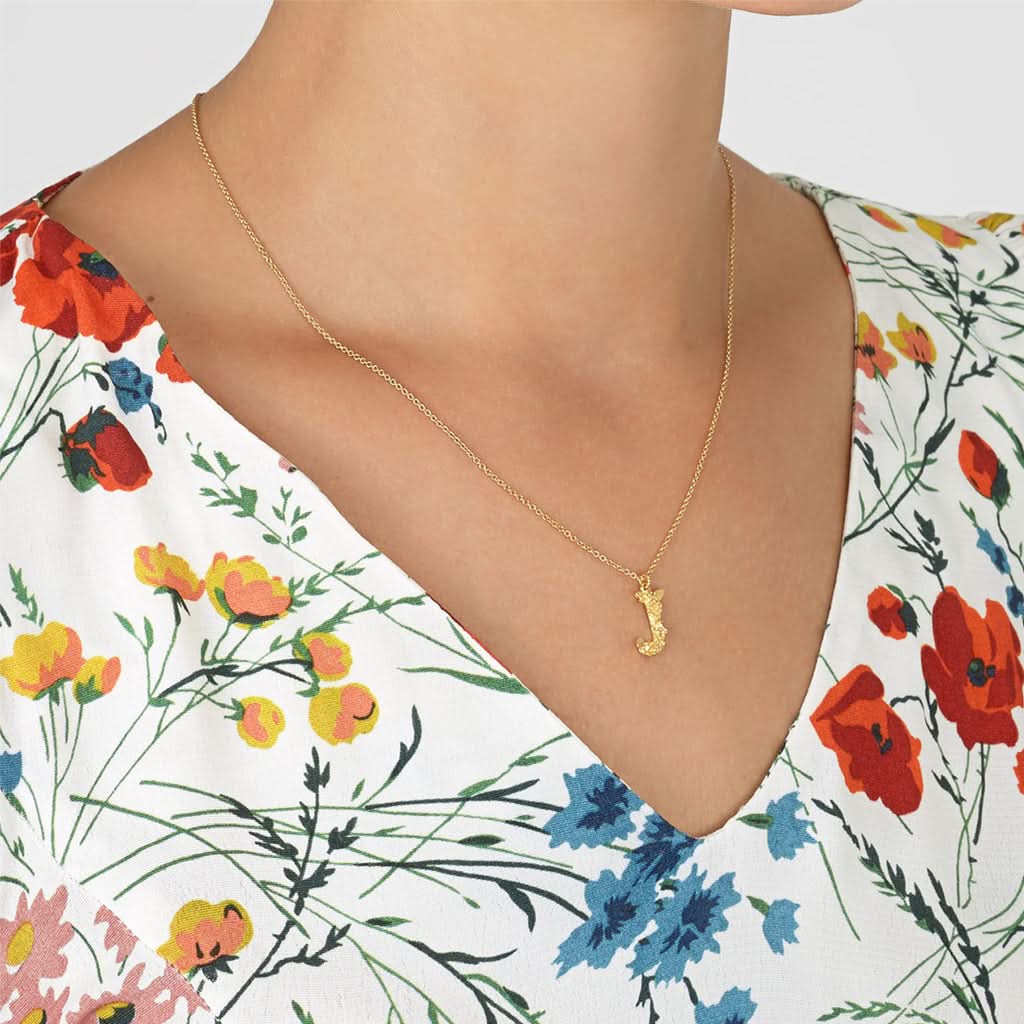 Alex Monroe Floral Letter J Necklace - Image 2