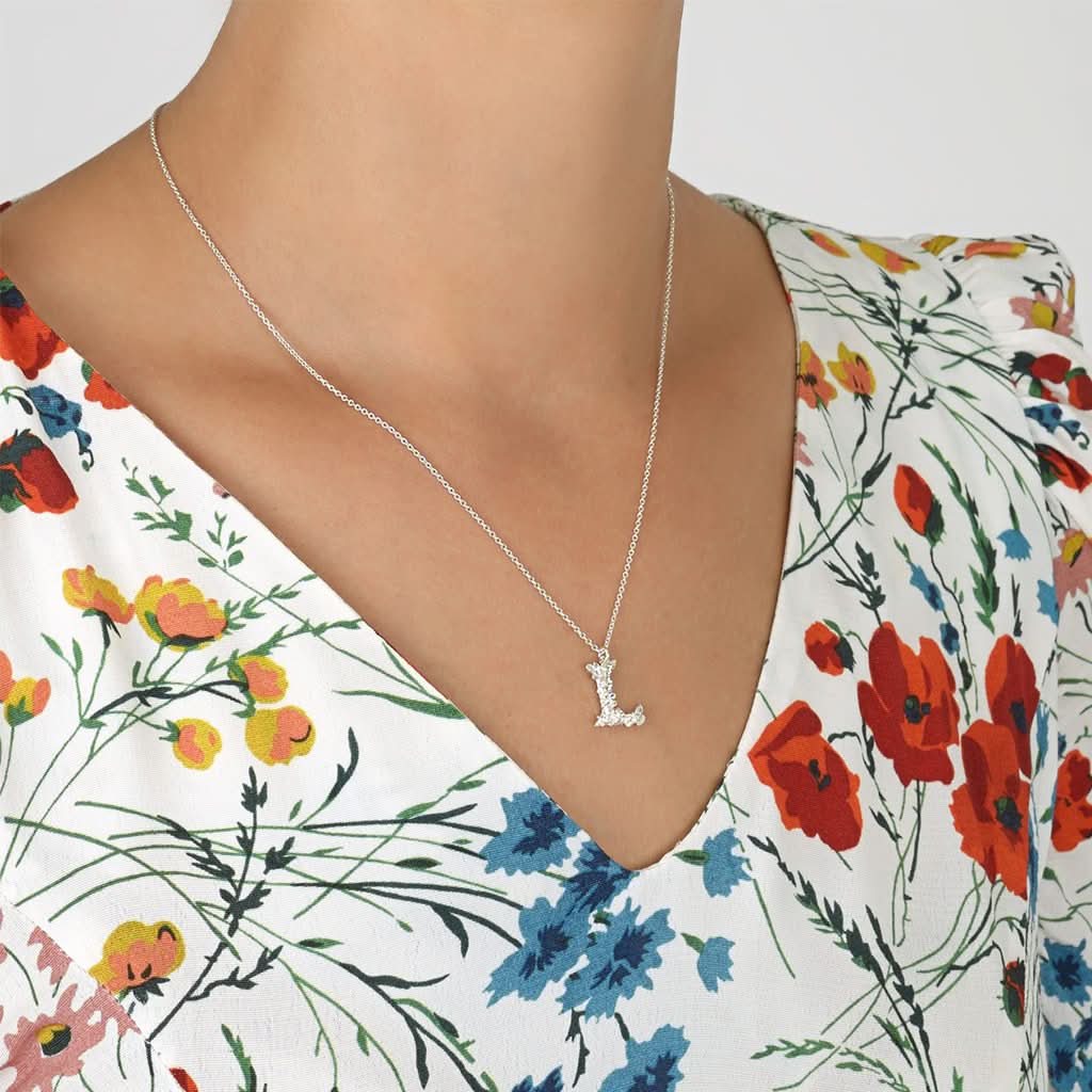 Alex Monroe Floral Letter L Necklace - Image 3