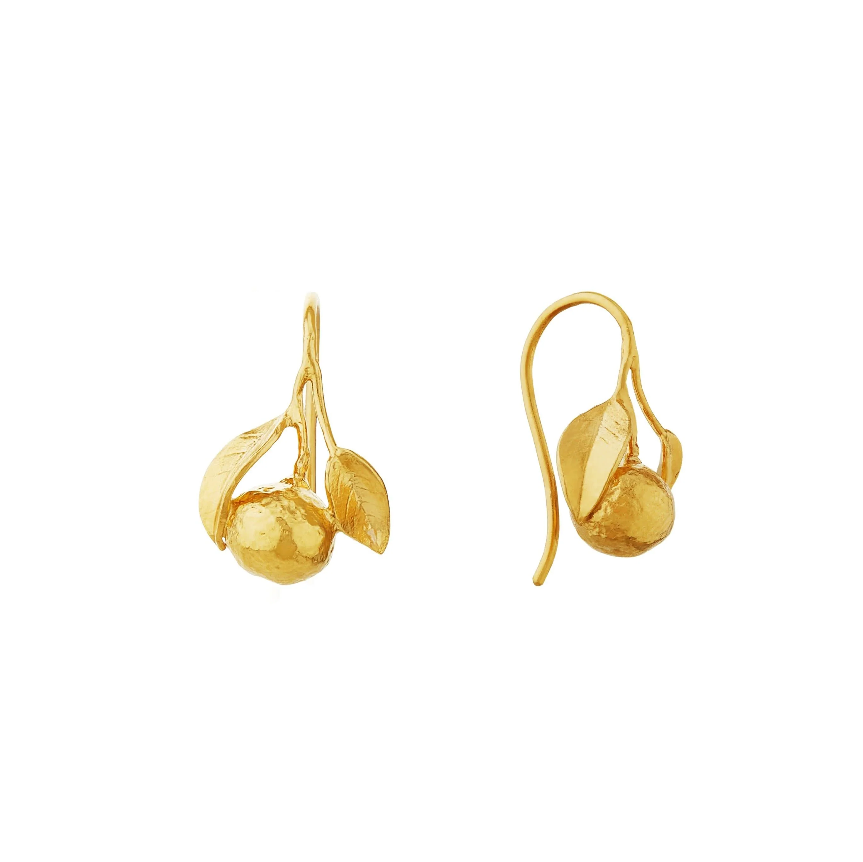 Alex Monroe Orange Hook Earrings - Image 2
