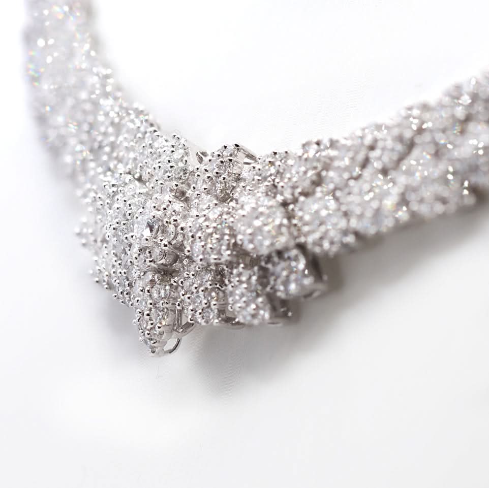Antique 9ct Yellow Gold & Silver Diamond Riviera Necklace – Circa 1880 - Image 3