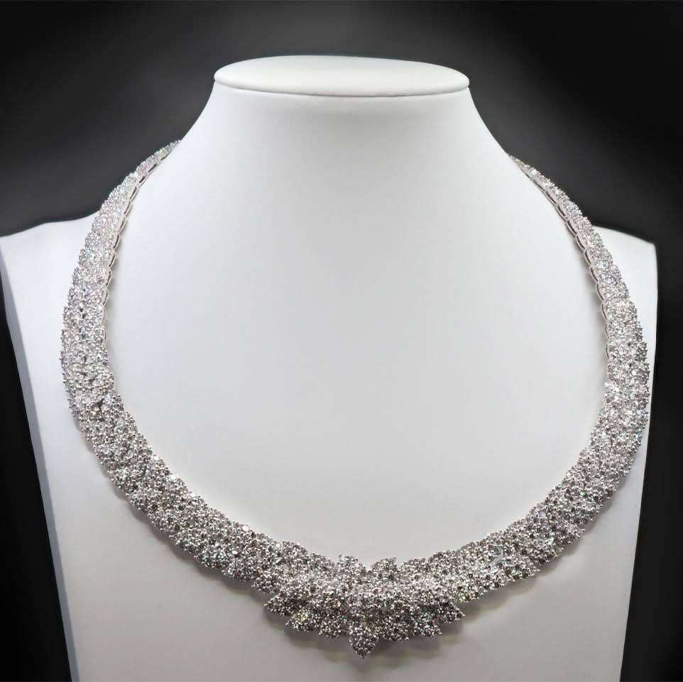 Antique 9ct Yellow Gold & Silver Diamond Riviera Necklace – Circa 1880 - Image 6