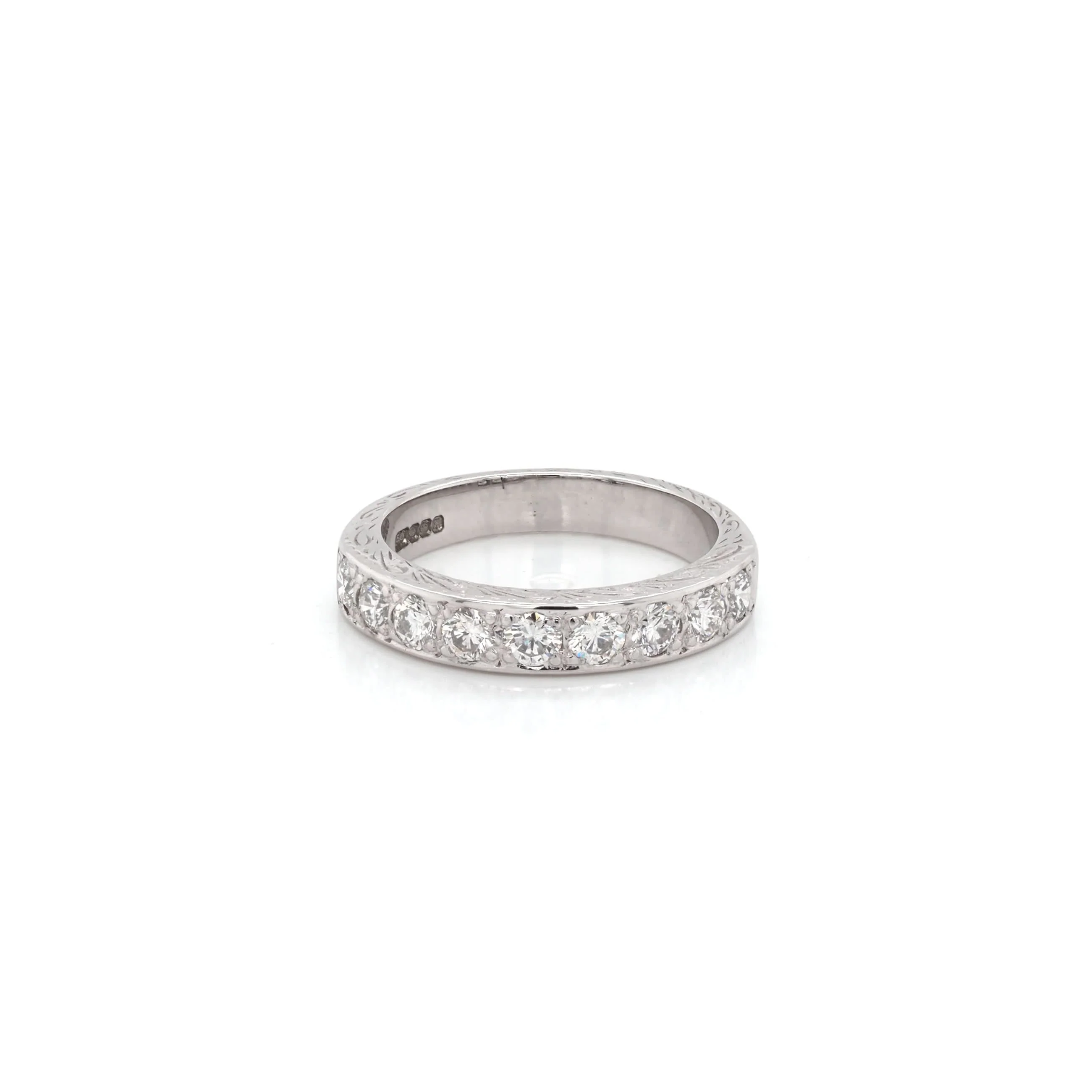 Art Deco 18ct White Gold Diamond Half-Eternity Ring - Image 2