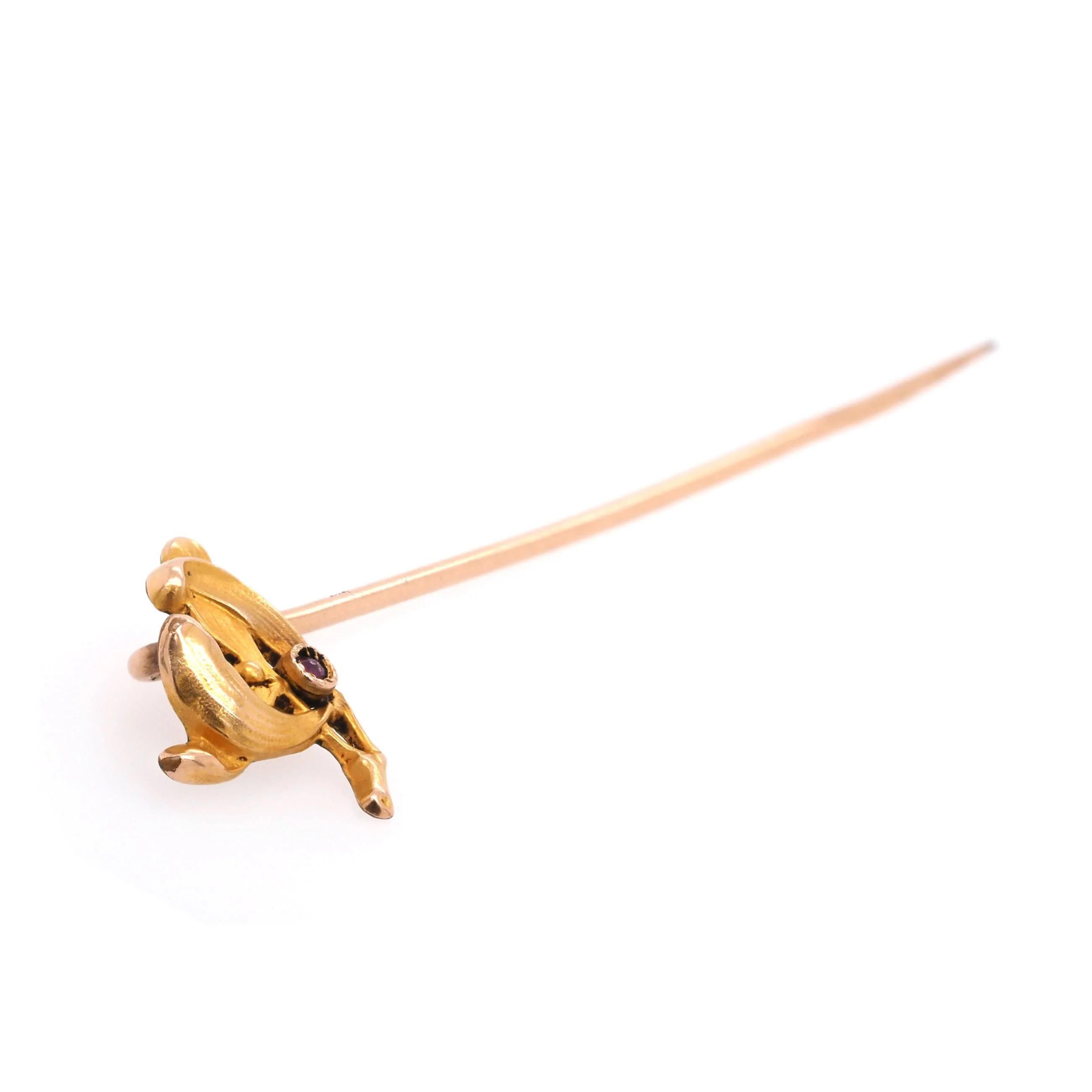 Art Nouveau Gold-Plated Garnet-Set Samara Pin - Image 2