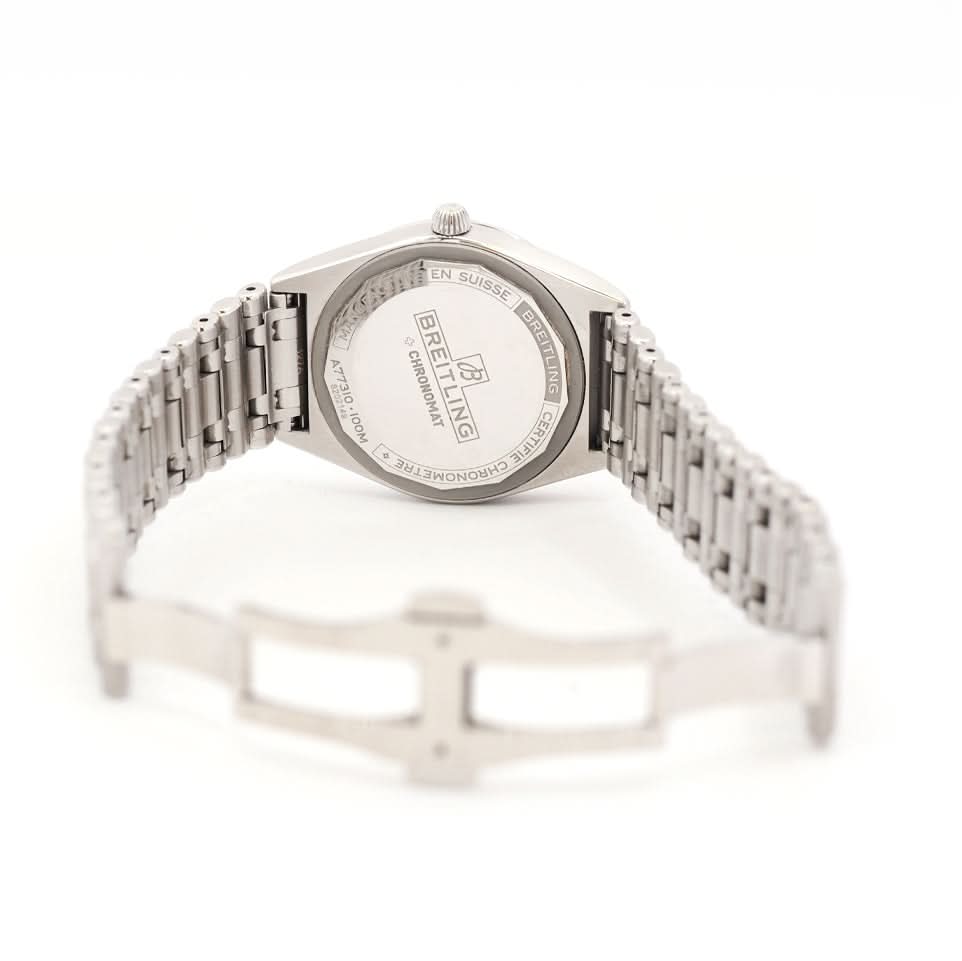 Breitling Lady Chronomat Quartz Watch – Steel, Diamond Dot Pink Dial - Image 2